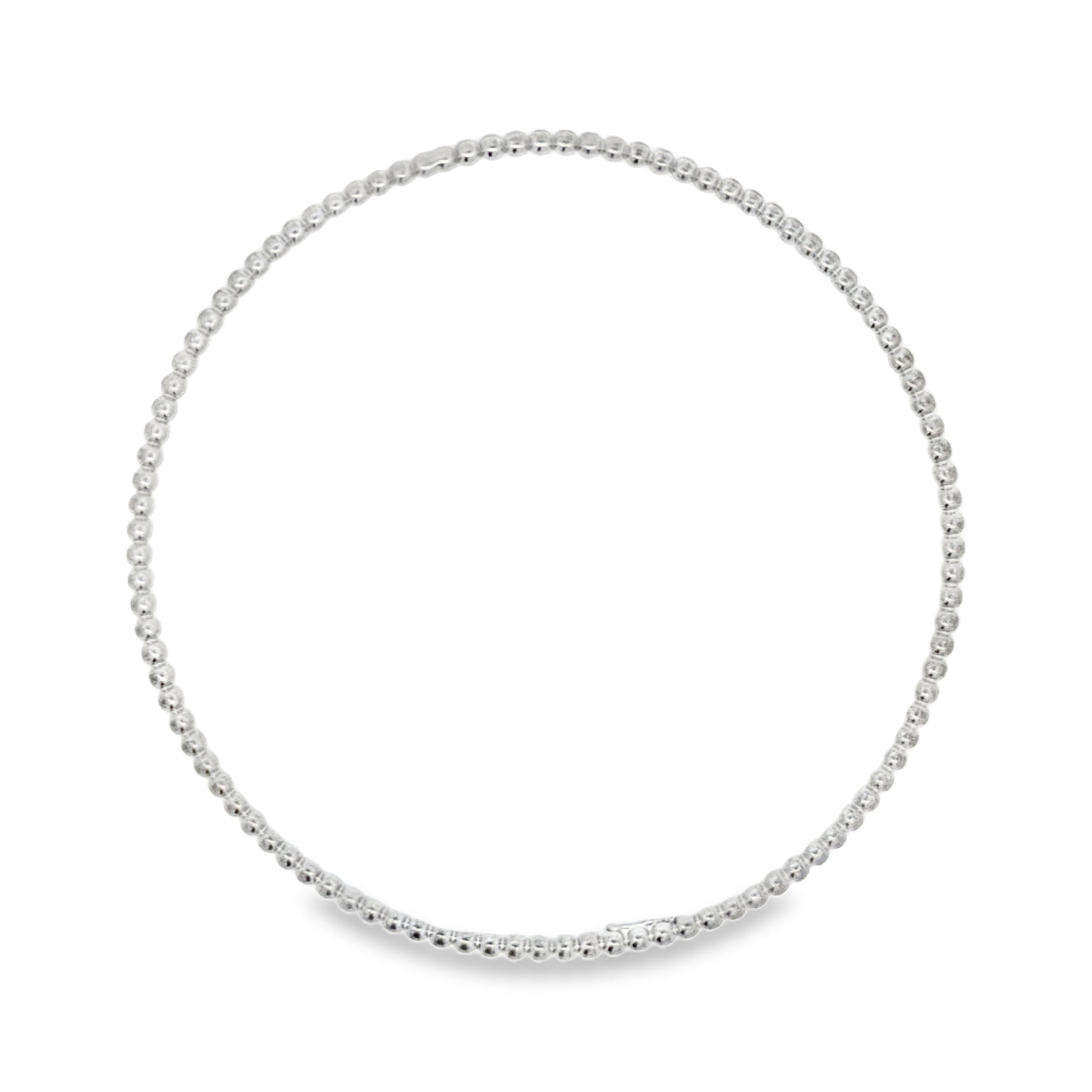 Sterling Silver Beaded Stacker Bangle