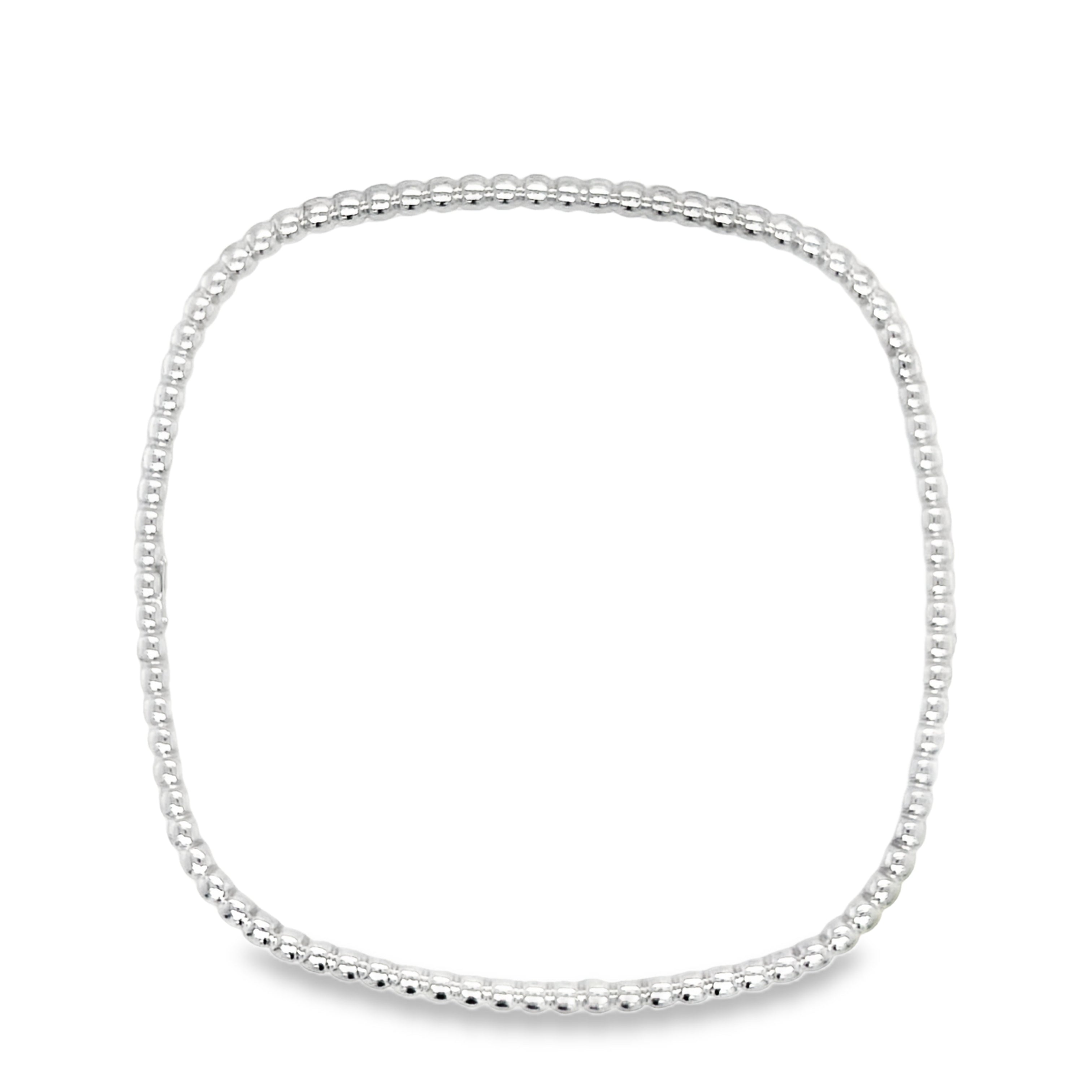 Sterling Silver Square Beaded Stacker Bangle