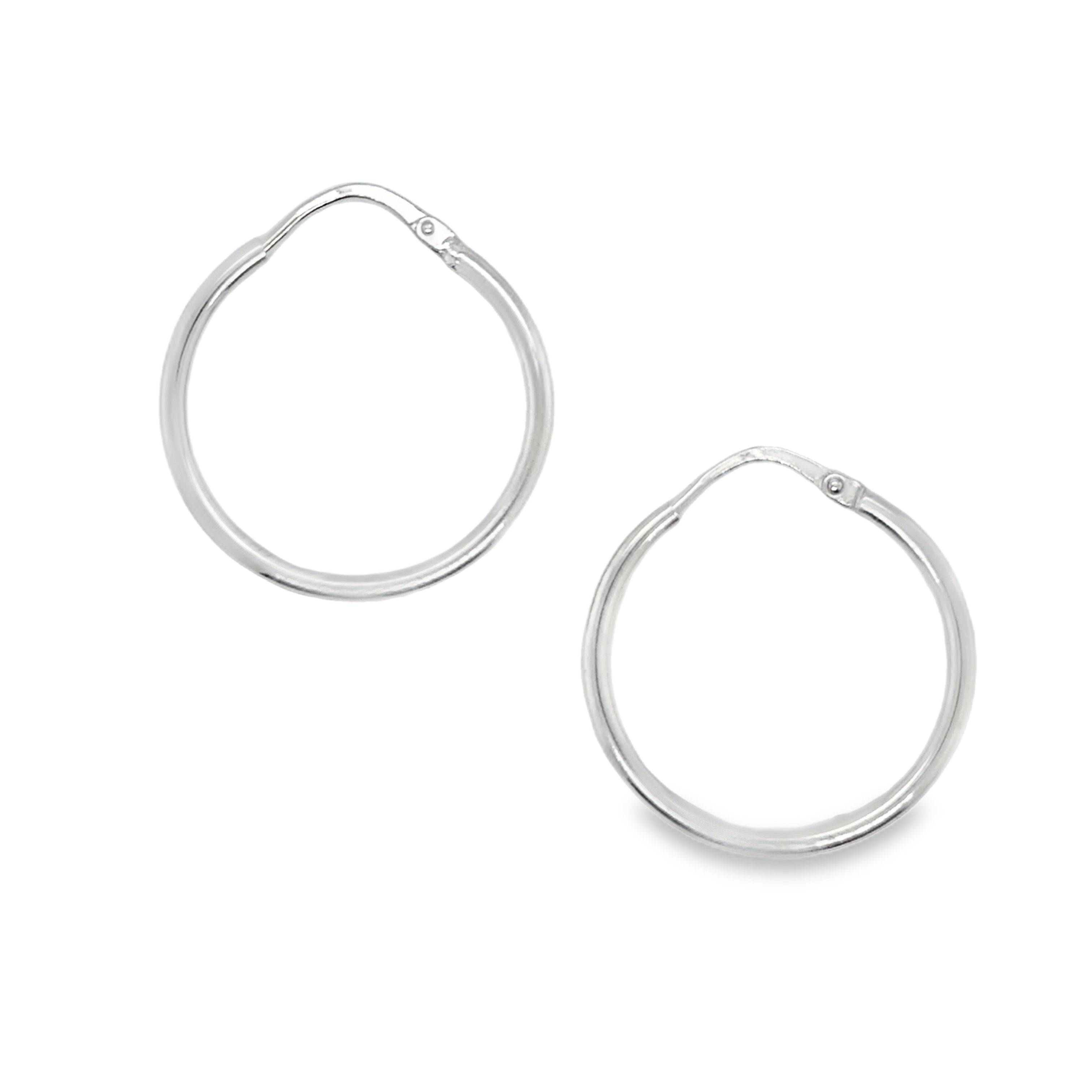 Sterling Silver 20mm Round Tube Endless Hoop Earrings