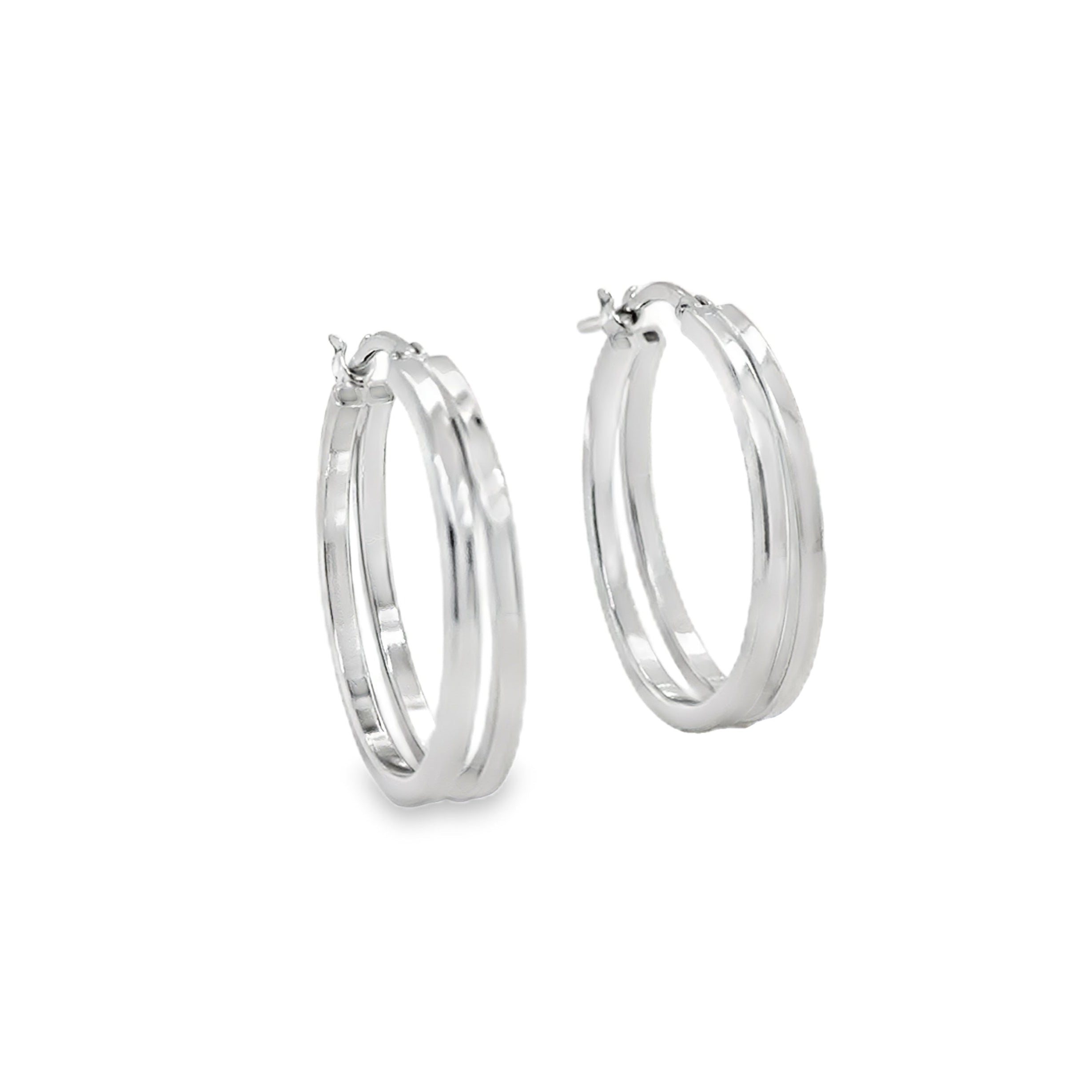Sterling Silver Double Hoop Earrings