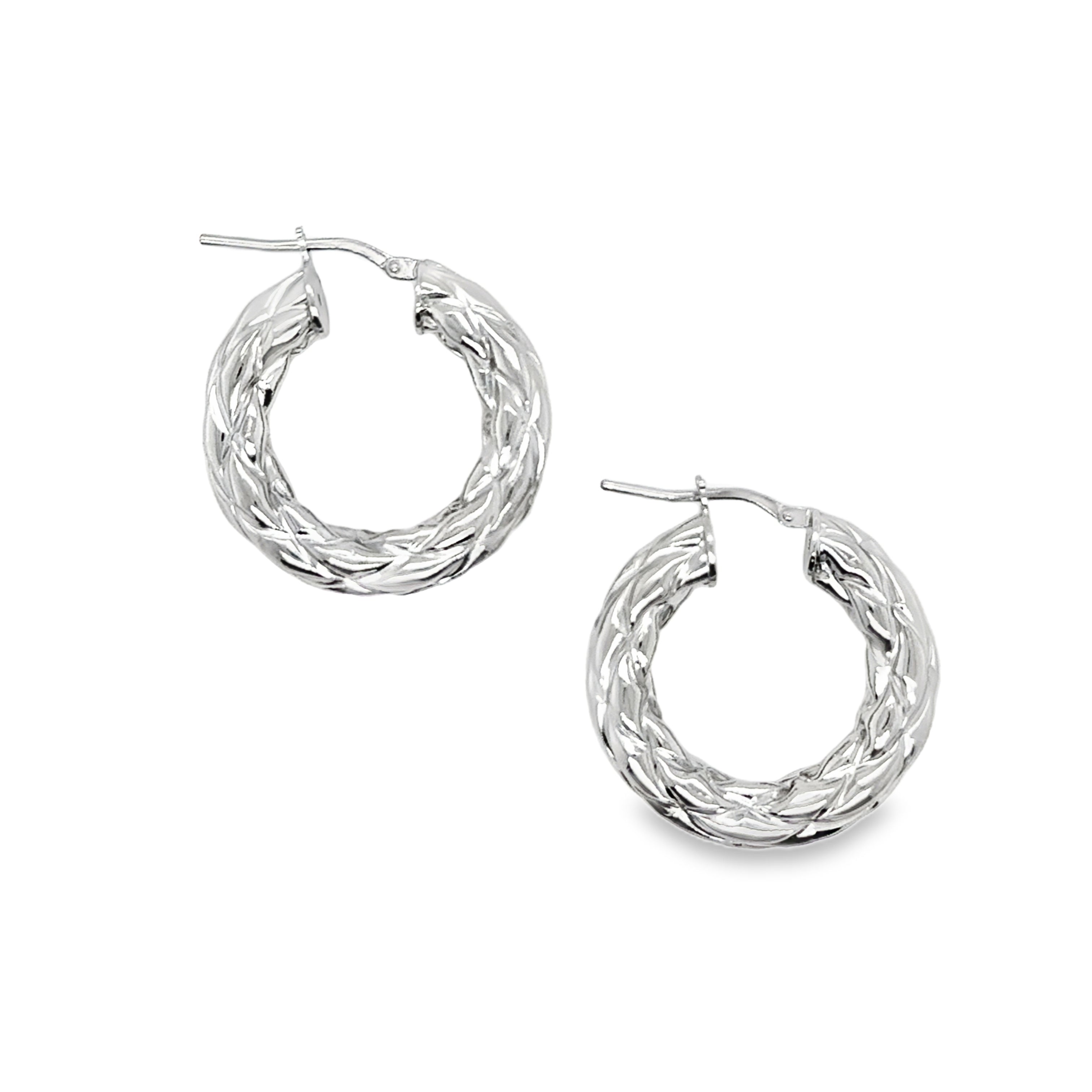 Sterling Silver Chunky Rope 15mm Hoop Earrings