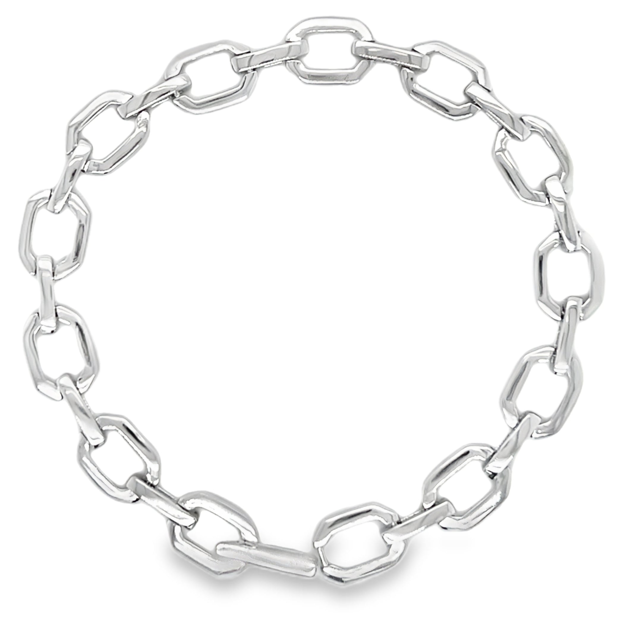 Sterling Silver Octagonal Link Bracelet