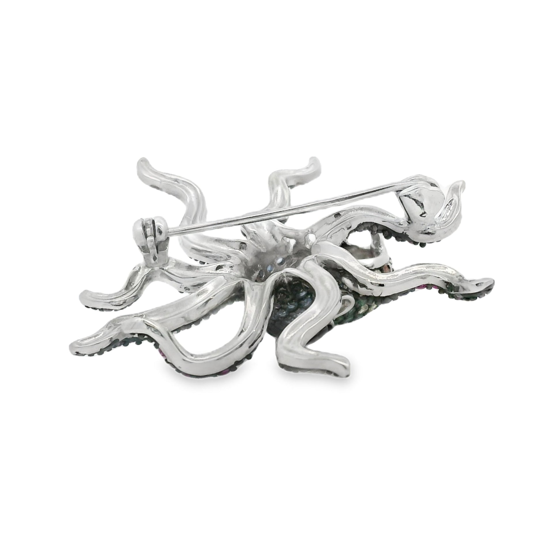 Octopus Silver & CZ Brooch & Pendant base