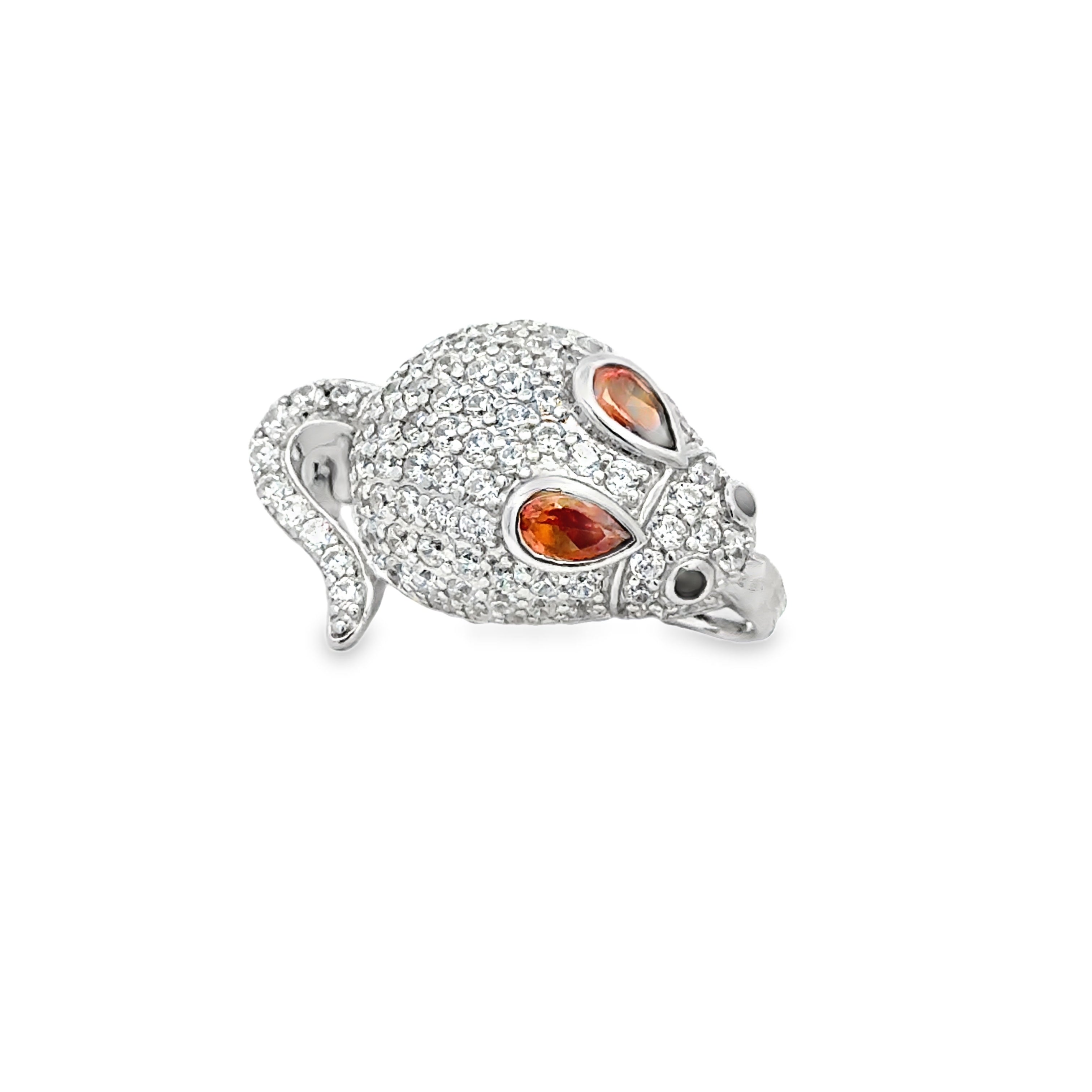 Mouse Silver & CZ Brooch & Pendant