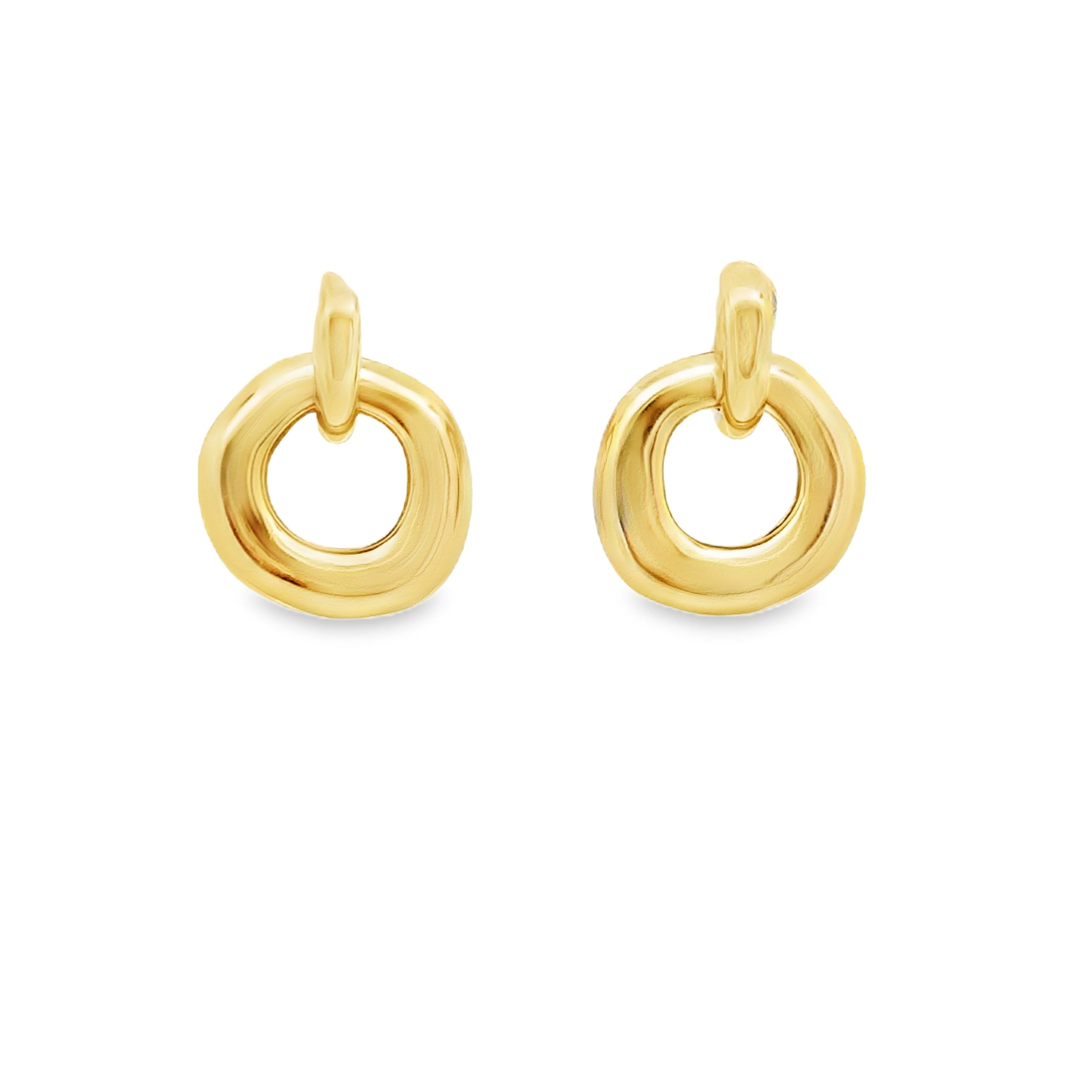 Silver Gold Plated Hoop Drop Earrings