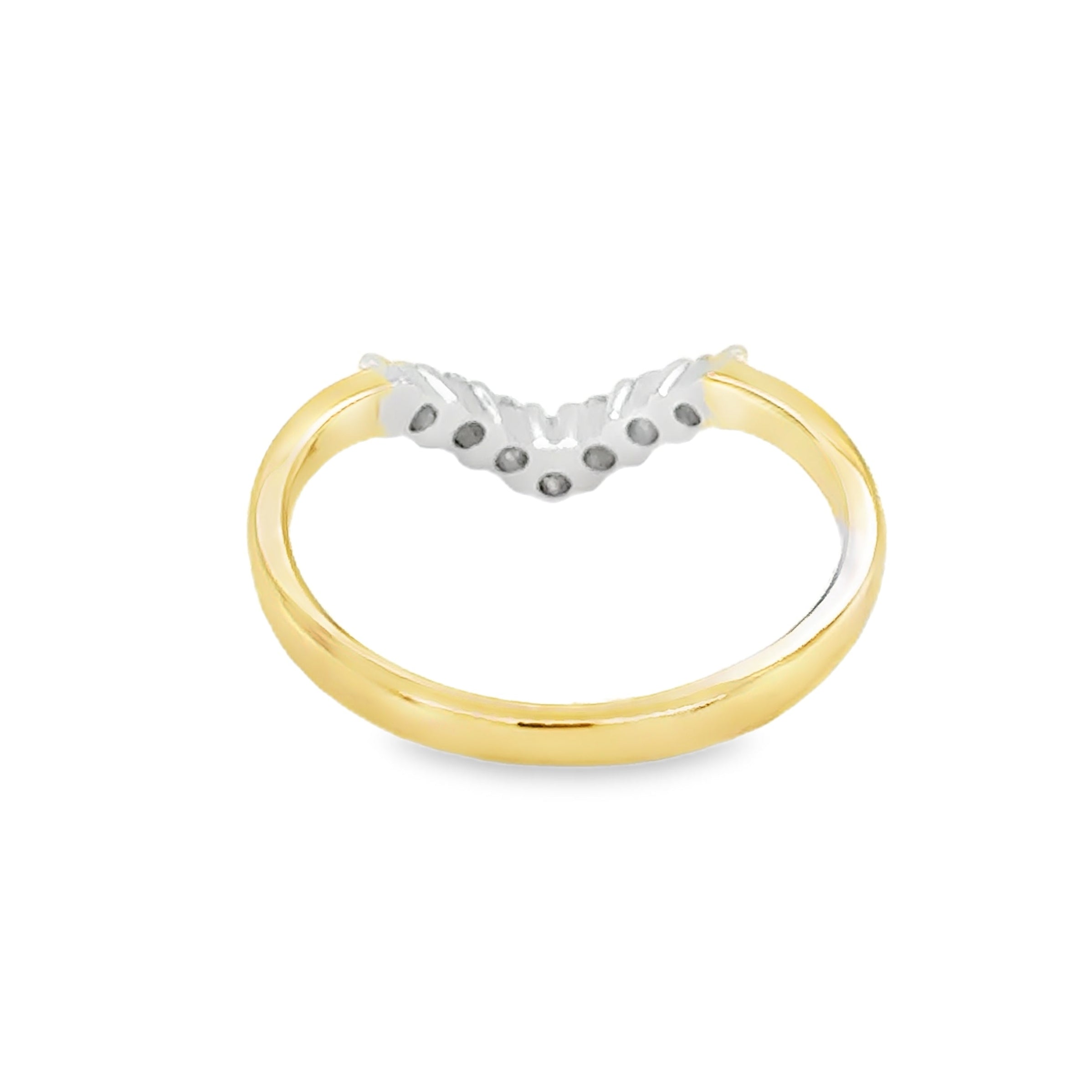 9ct Gold Diamond Wishbone Ring 0.28ct rear