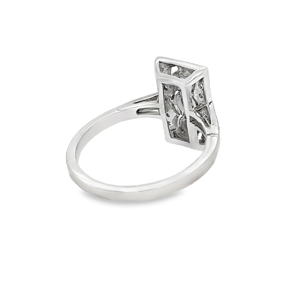 Vintage Style Amethyst & Diamond Ring 9ct White Gold rear