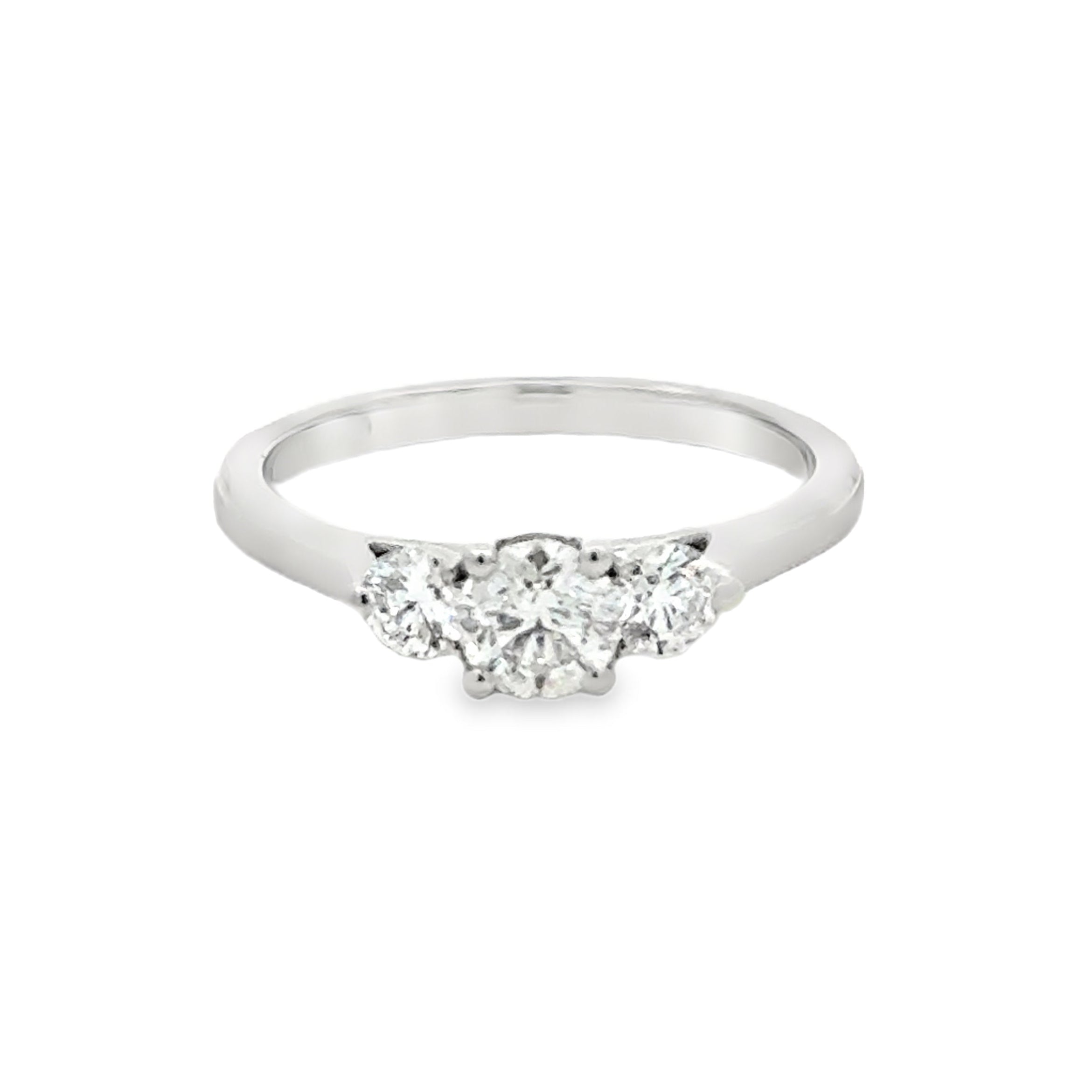 Platinum Trilogy Diamond Engagement Ring 0.75ct