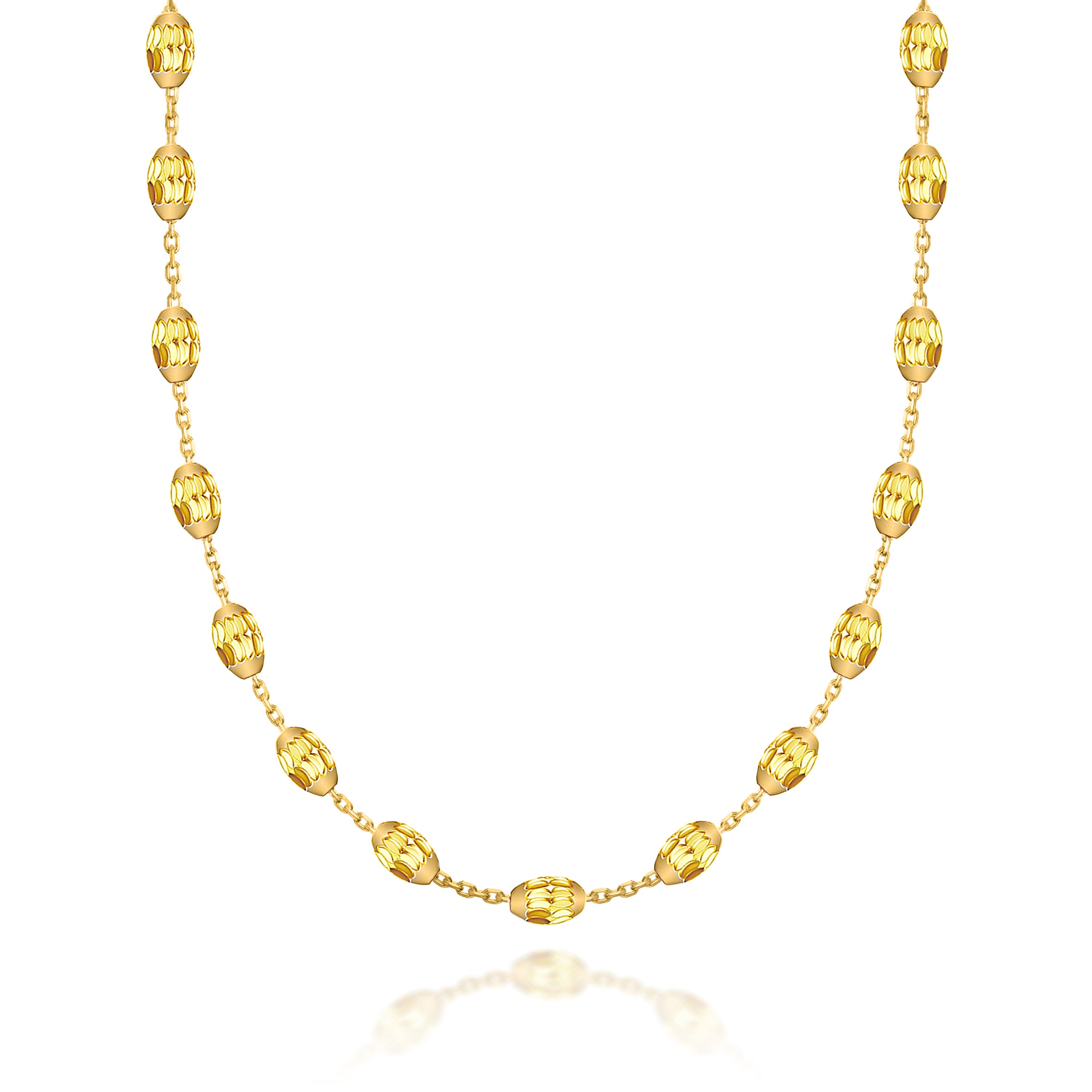 The Real Effect Italian Silver Gold Plated Bead Necklace