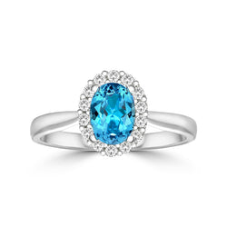 The Real Effect Sky Blue CZ Cluster Ring