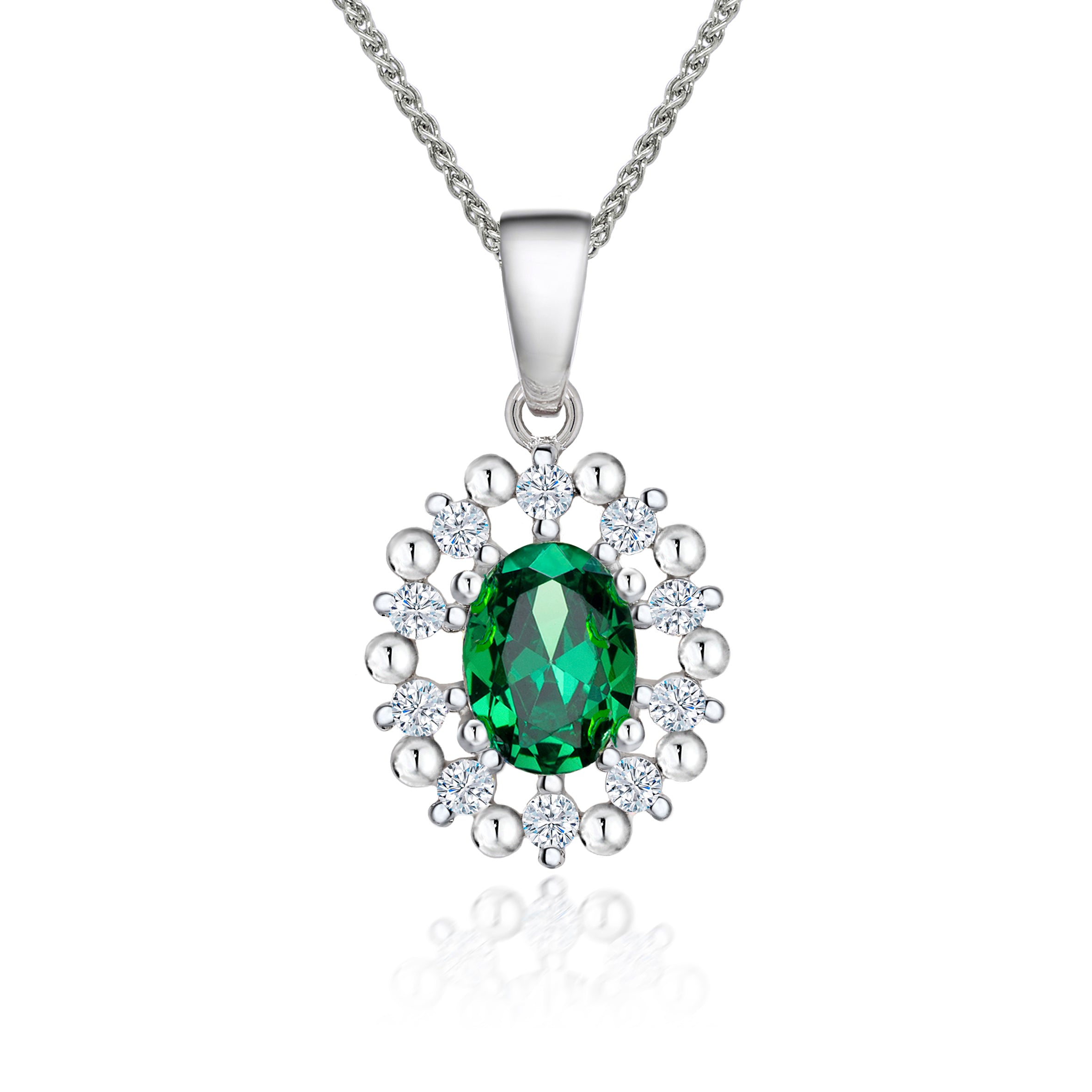 The Real Effect Emerald Green CZ Necklace RE52774GE