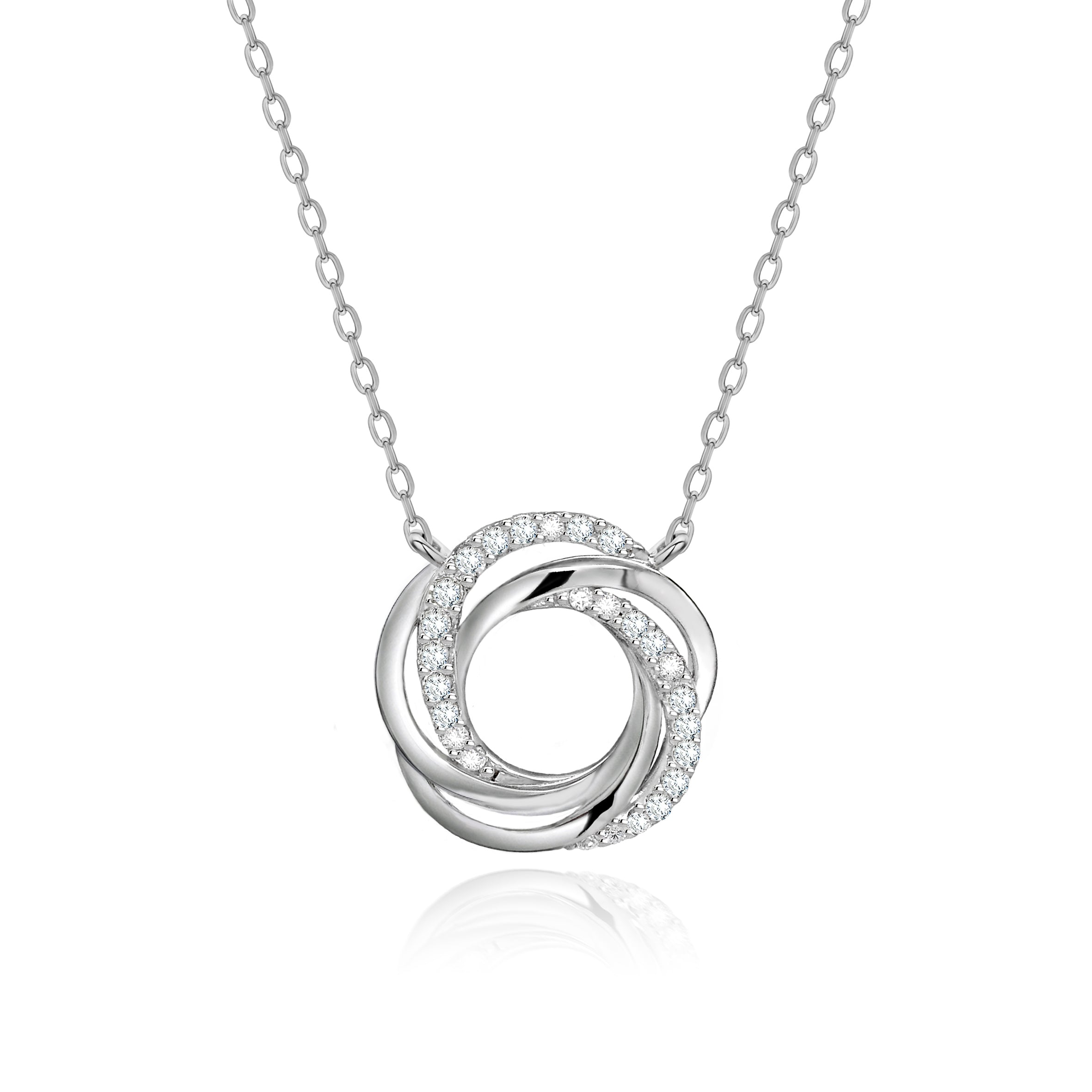 Real Effect CZ Triple Circle Necklace RE53344