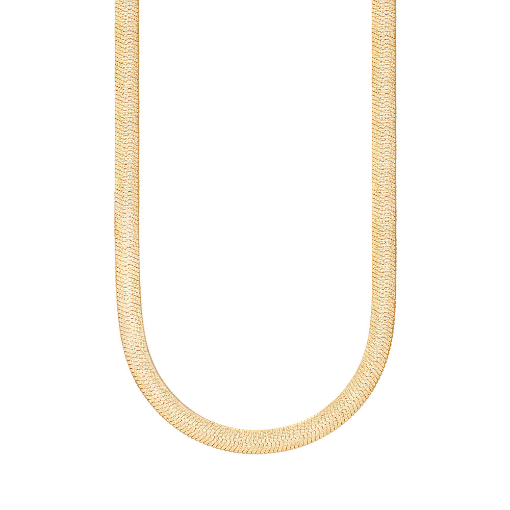 The Real Effect Silver Flat Snake Necklace REW18FT