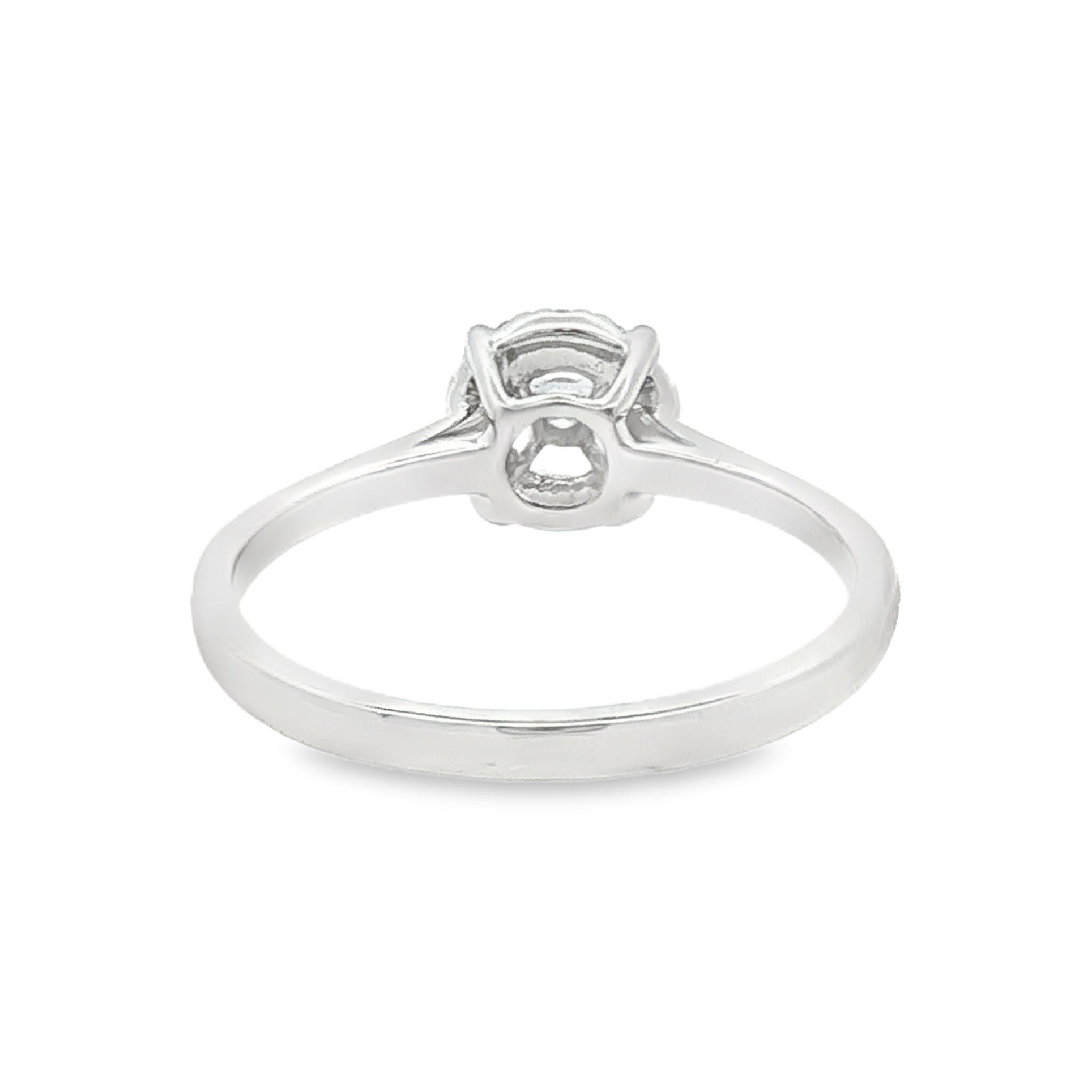 Sterling Silver Lab Grown Diamond Halo Ring REAR