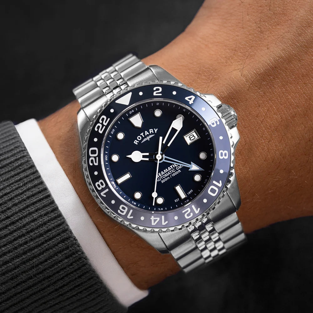 Rotary Seamatic 300 GMT Men's Automatic Bracelet Watch RGB10005/04 model