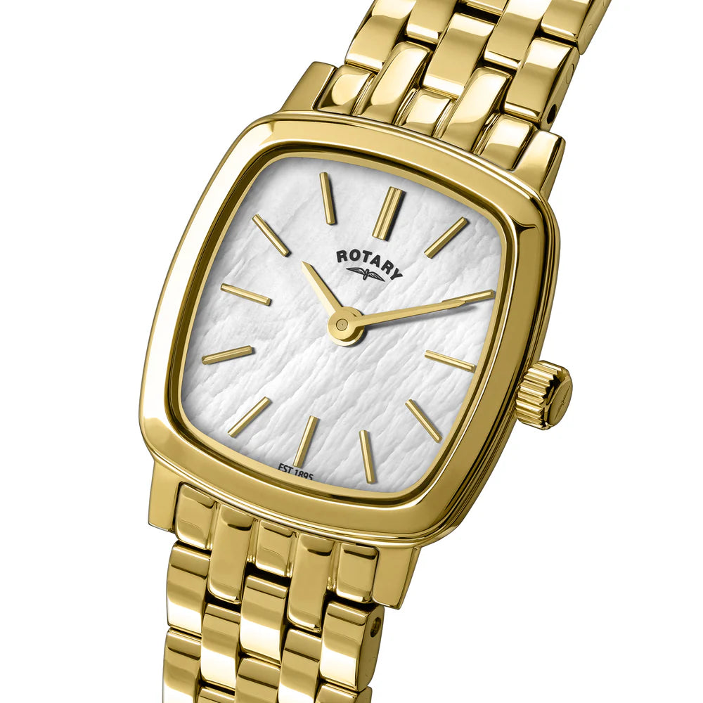 Rotary Heritage Astoria Ladies Gold Tone Bracelet Watch LRLB10044/41 side