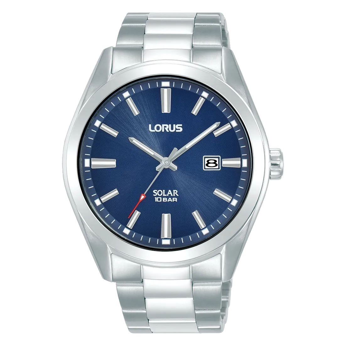 Lorus Men's Solar Silver Tone Bracelet Watch RX329AX9