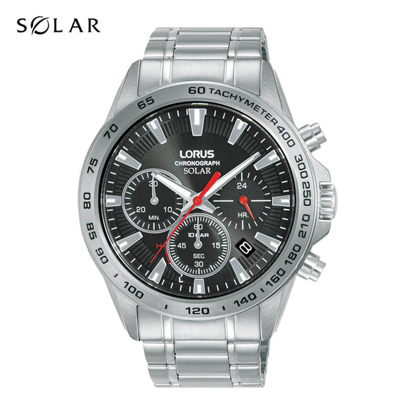 Lorus Men's Solar Chronograph Bracelet Watch RZ501AX9
