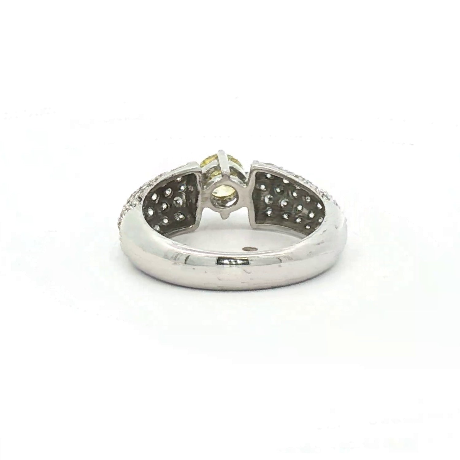 Pre Owned Yellow & White Diamond Ring 18ct White Gold rear