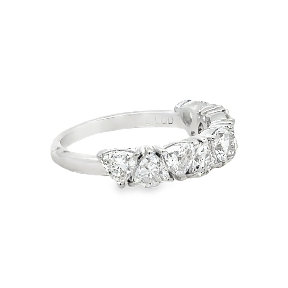 Lab Grown Diamond Trilliant Cut 1.76ct Eternity Ring 9ct White Gold side
