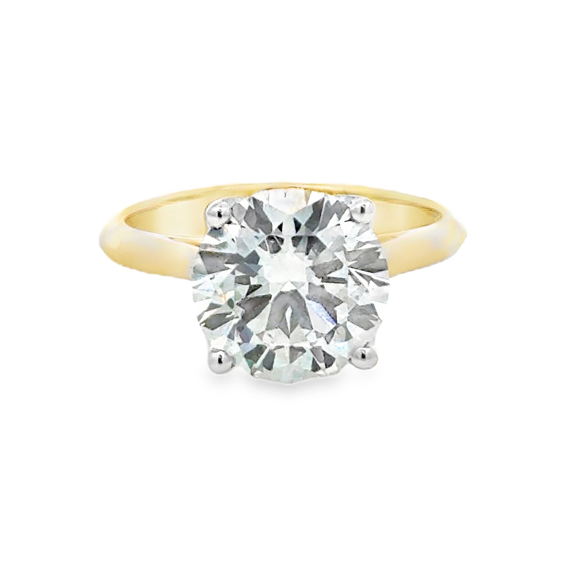 Lab Grown Diamond Brilliant Cut 4.04ct Solitaire Ring 9ct Gold
