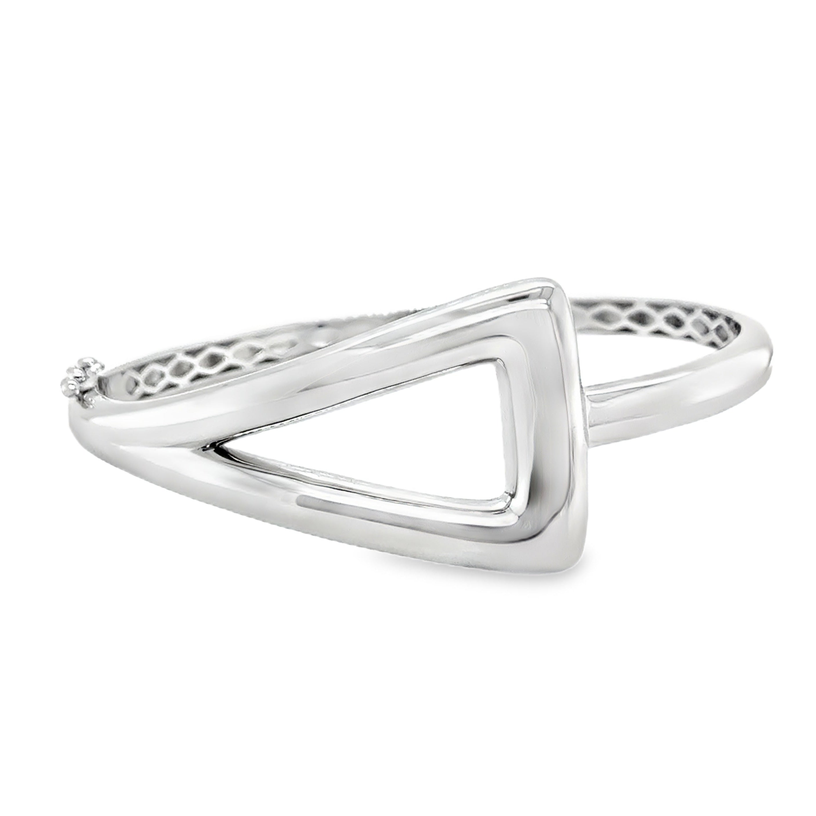 Sterling Silver Triangle Hinged Bangle