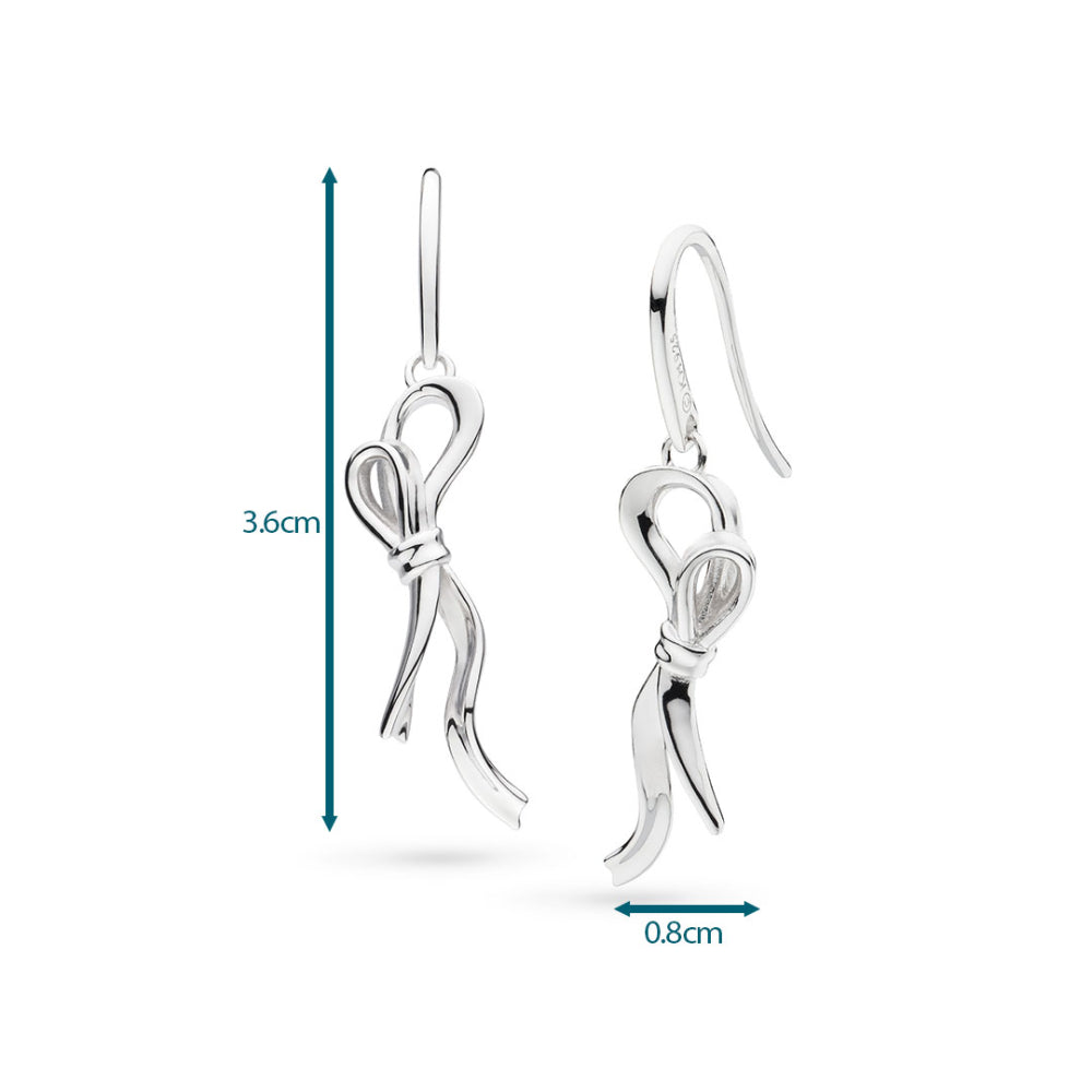Kit Heath Serenity Ribbon Bow Loop Drop Earring dimensions