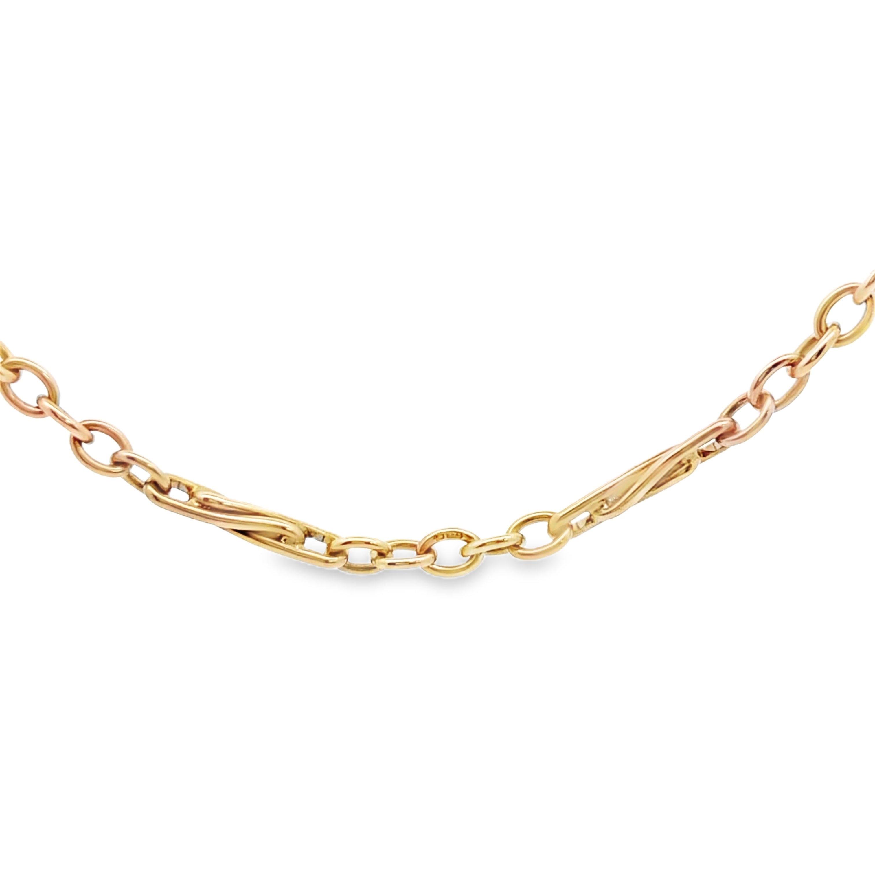 Pre Owned 9ct Gold Trombone Chain 28 Inch Necklace