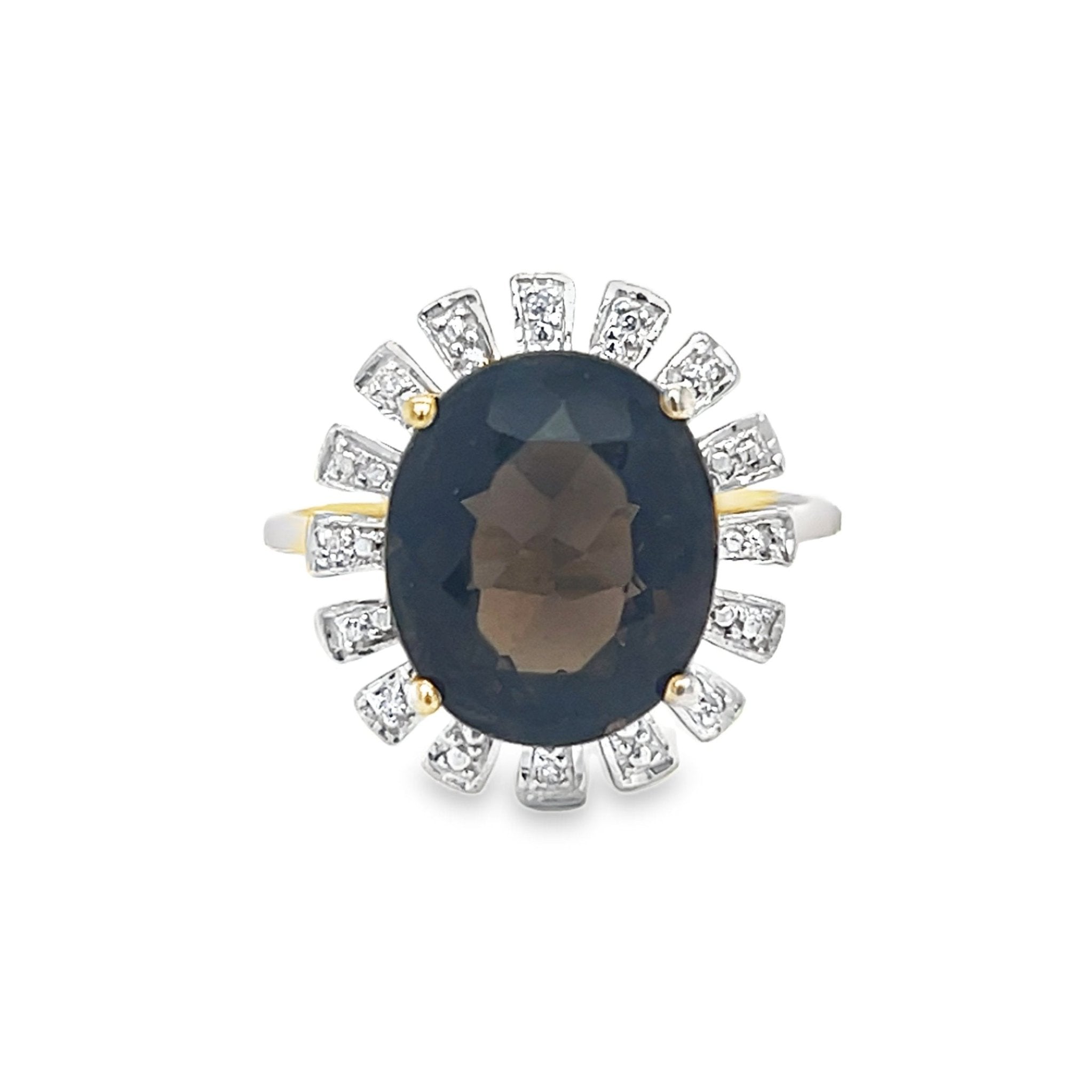 Pre Owned Smokey Quartz Ring 9ct Gold