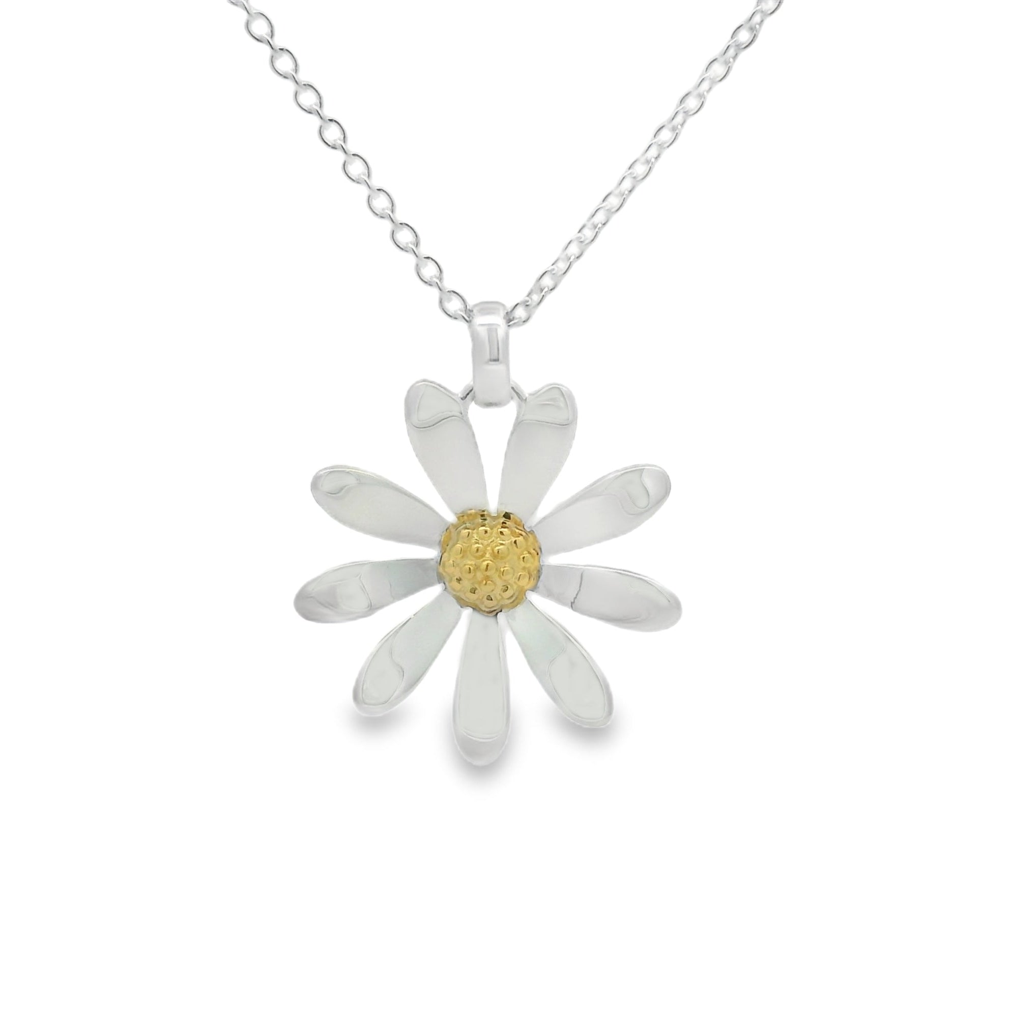 Sterling Silver Large Daisy Necklace