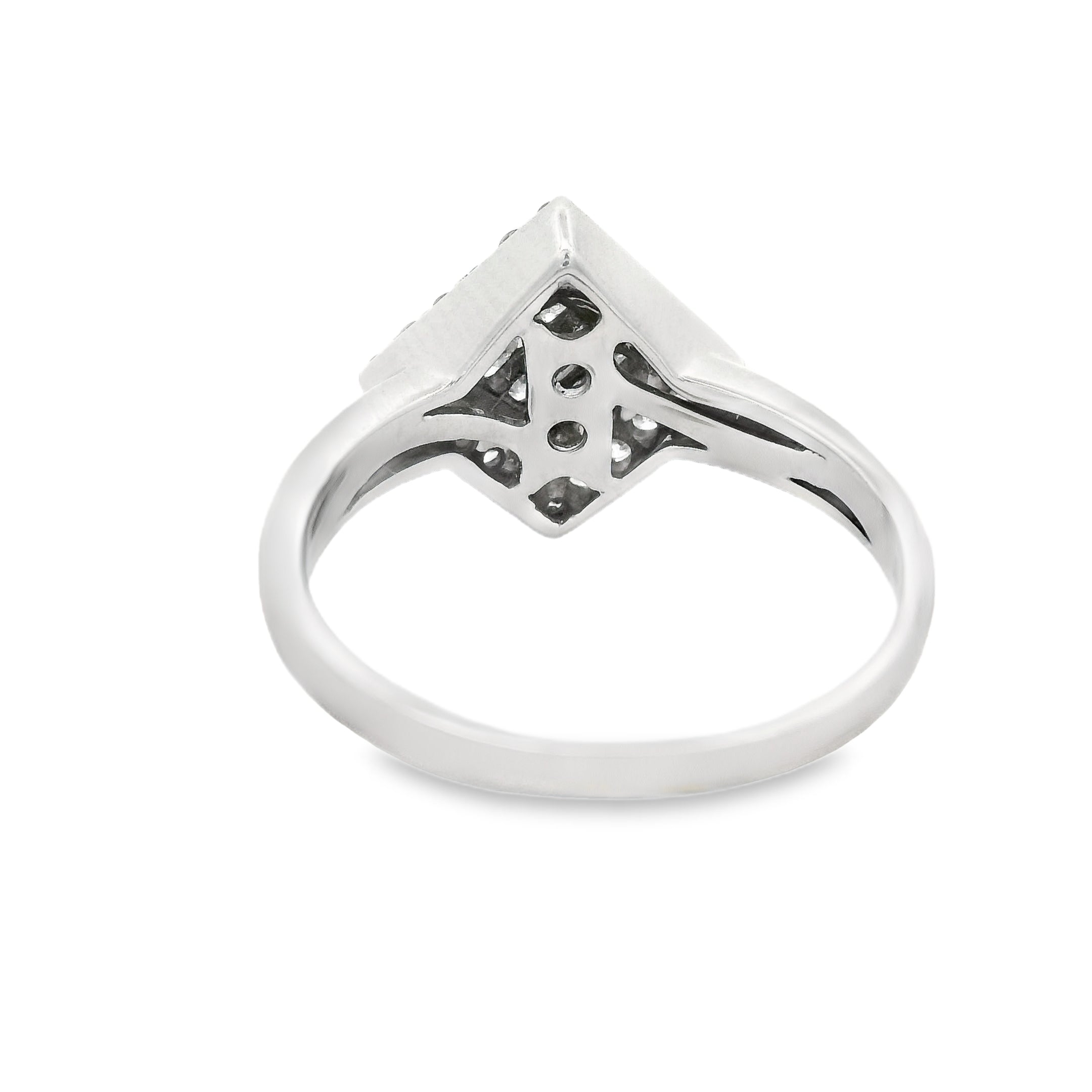 Diamond Square Halo Ring 0.50ct 18ct White Gold