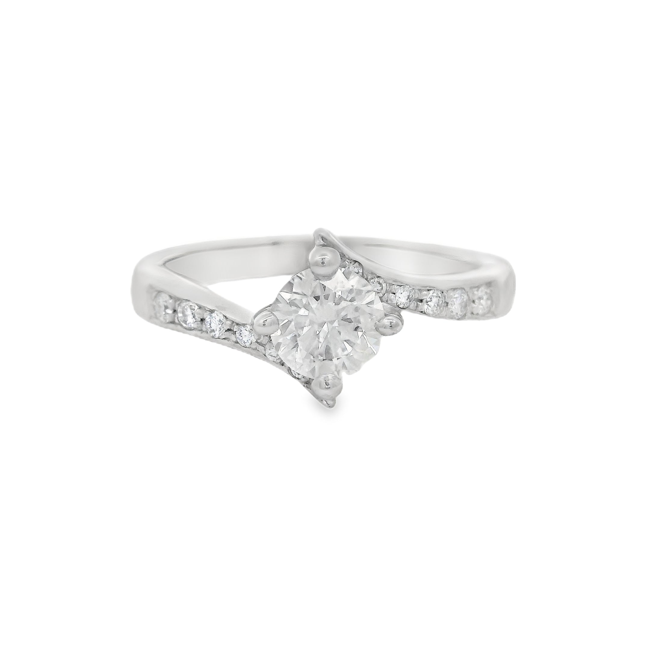 18ct White Gold Solitaire Diamond Engagement Ring 0.75ct