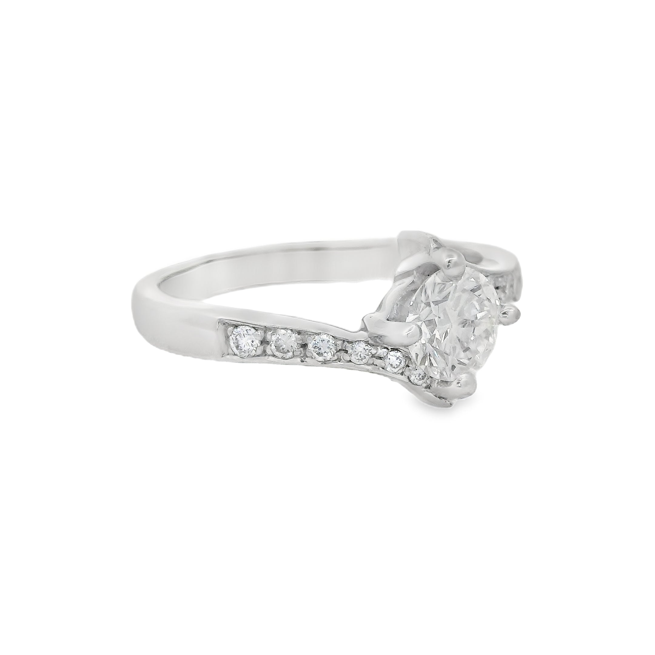 18ct White Gold Solitaire Diamond Engagement Ring 0.75ct