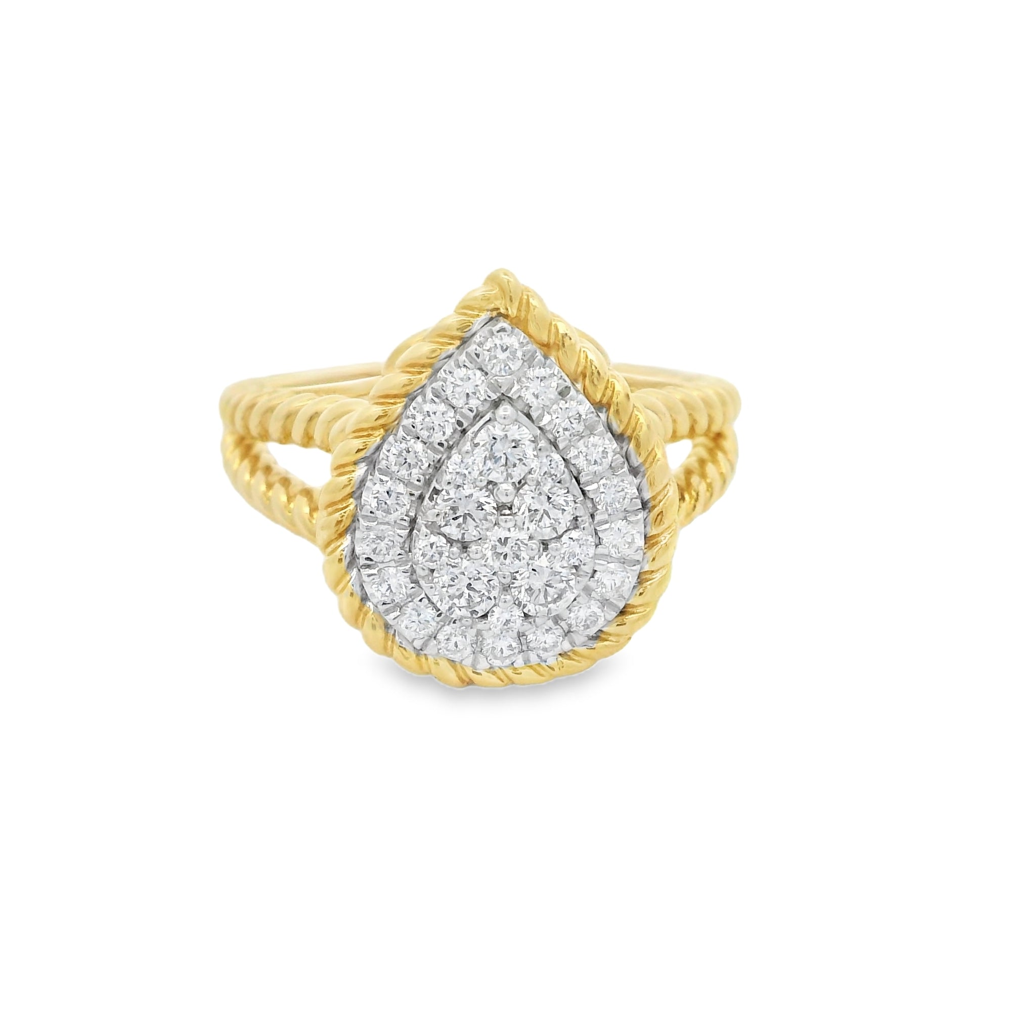 Diamond Teardrop Cluster Ring 0.50ct 18ct Gold