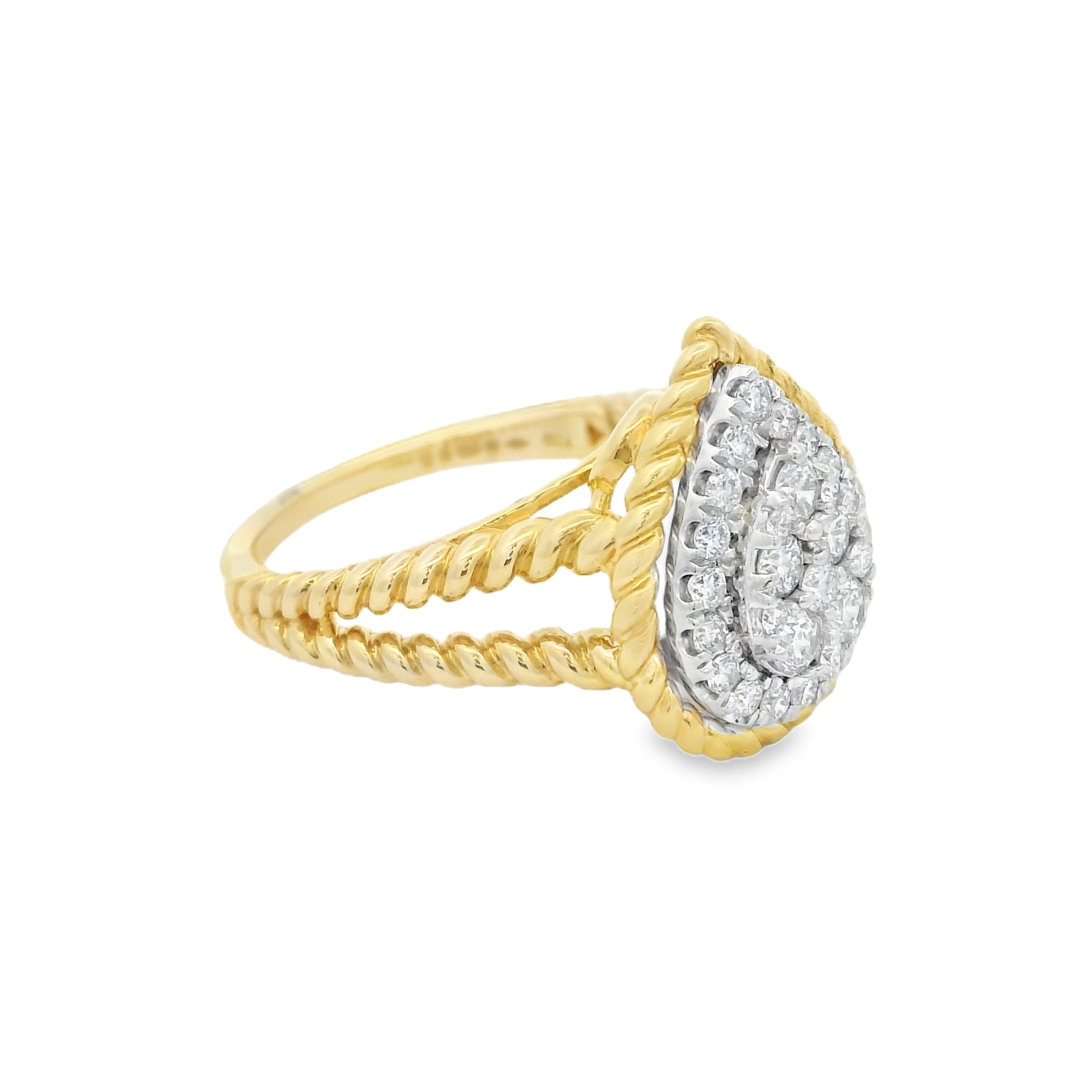 Diamond Teardrop Cluster Ring 0.50ct 18ct Gold