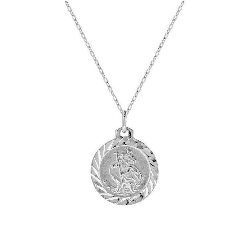 Sterling Silver 15mm Round St. Christopher