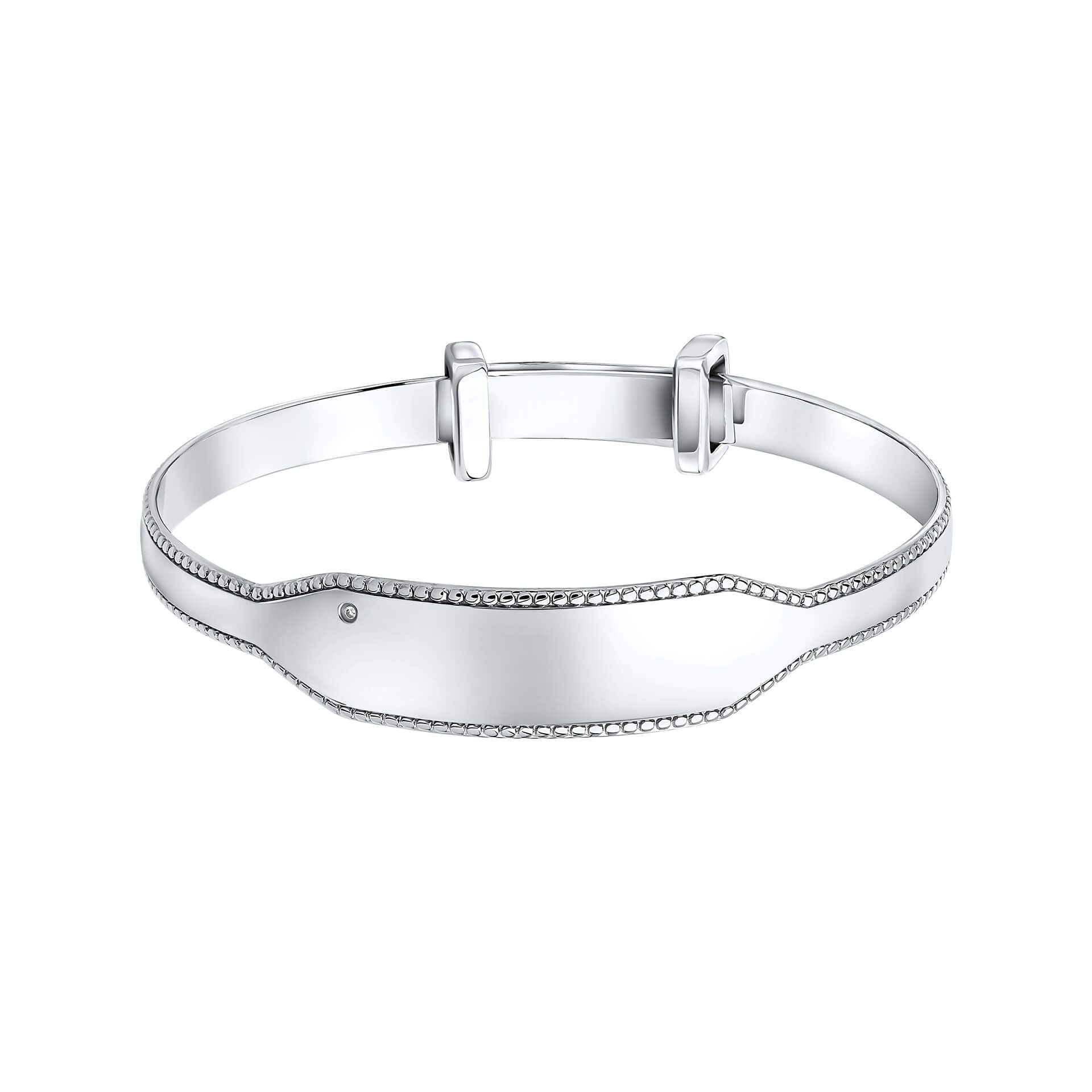 D for Diamond Silver Expanding Bangle