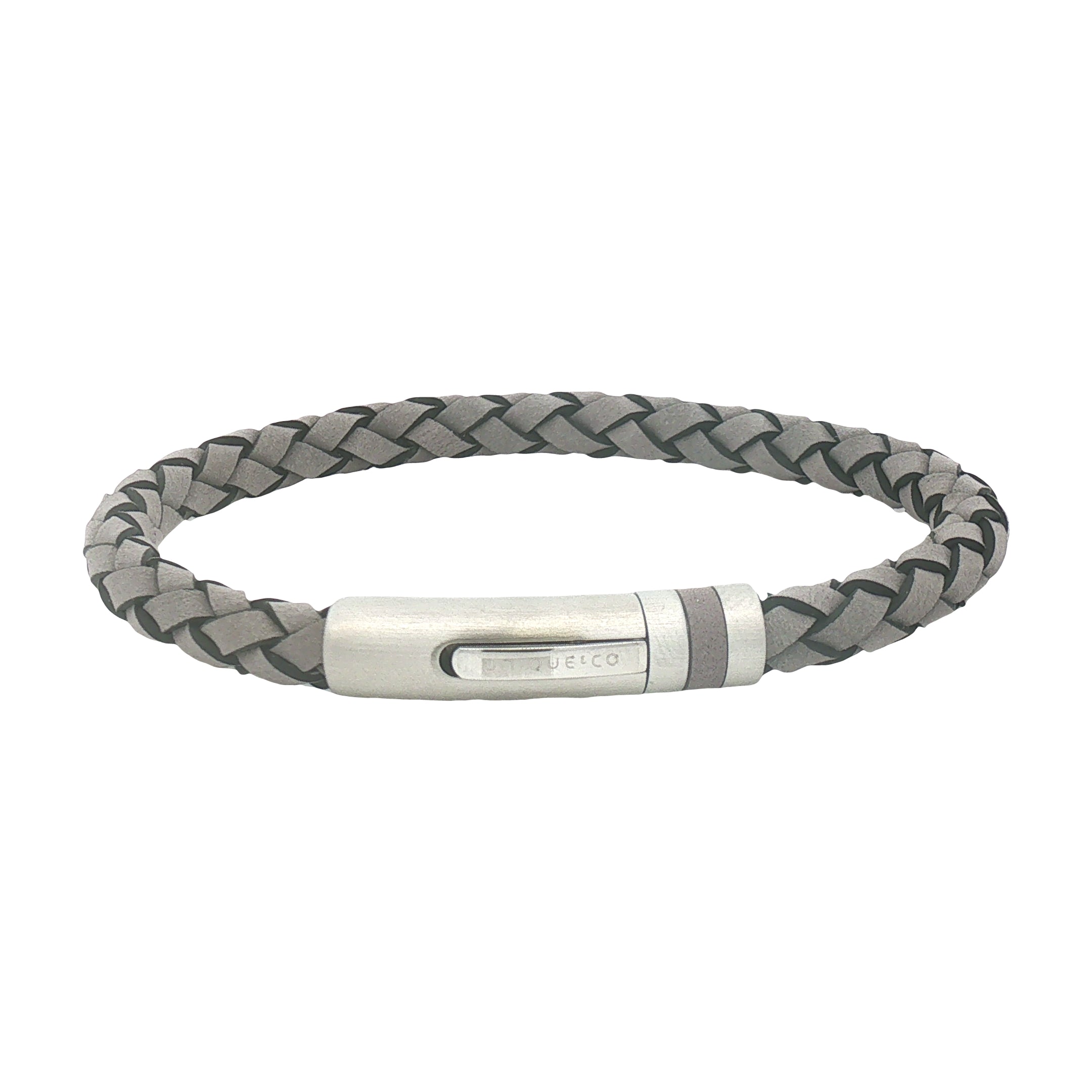 Unique & Co Men's Grey Leather Bracelet B5712GR