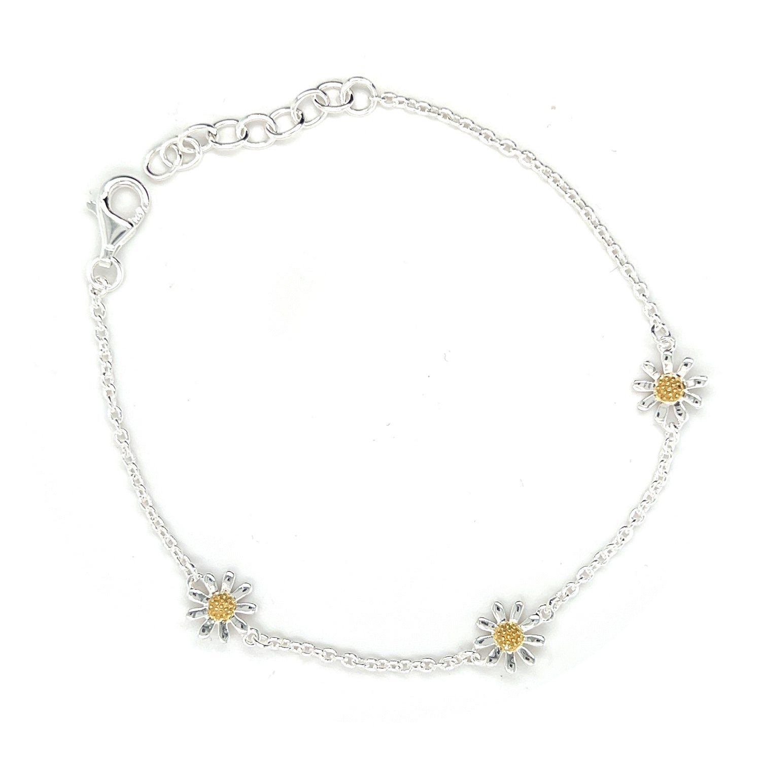 Sterling Silver Daisy Bracelet