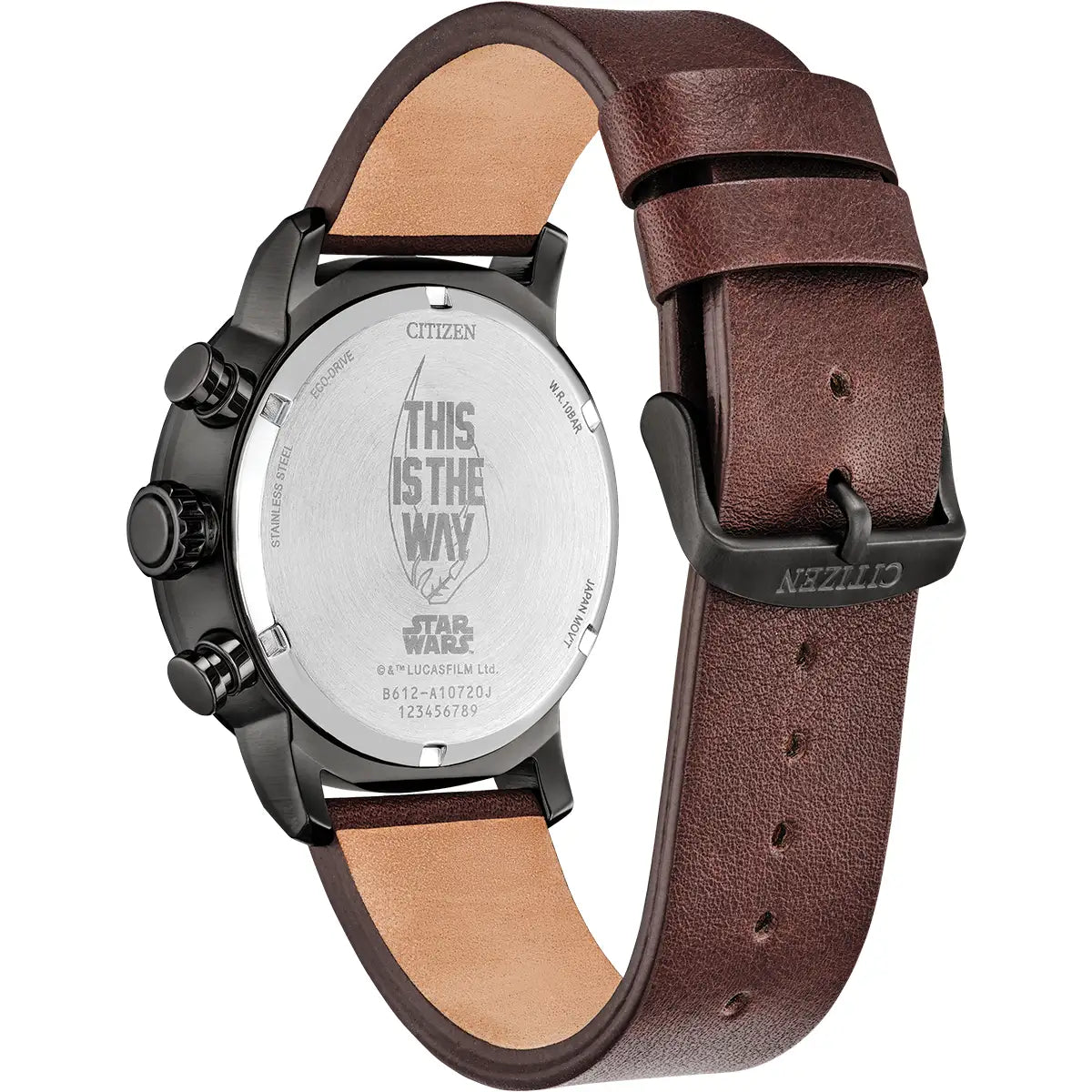 Citizen Men's Eco Drive Star Wars Mandalorian and Grogu Inspired Watch Inspired Watch CA0857-09W BACK
