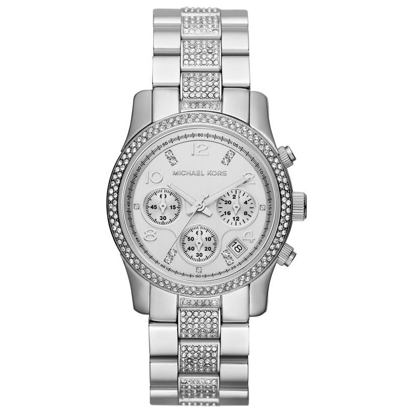 Michael Kors Mk5825 Ladies Runway Silver Glitz Watch