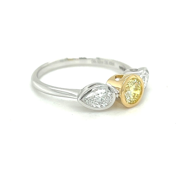 Colormond Aurora Trilogy Lab Grown Diamond Ring 18ct White Gold