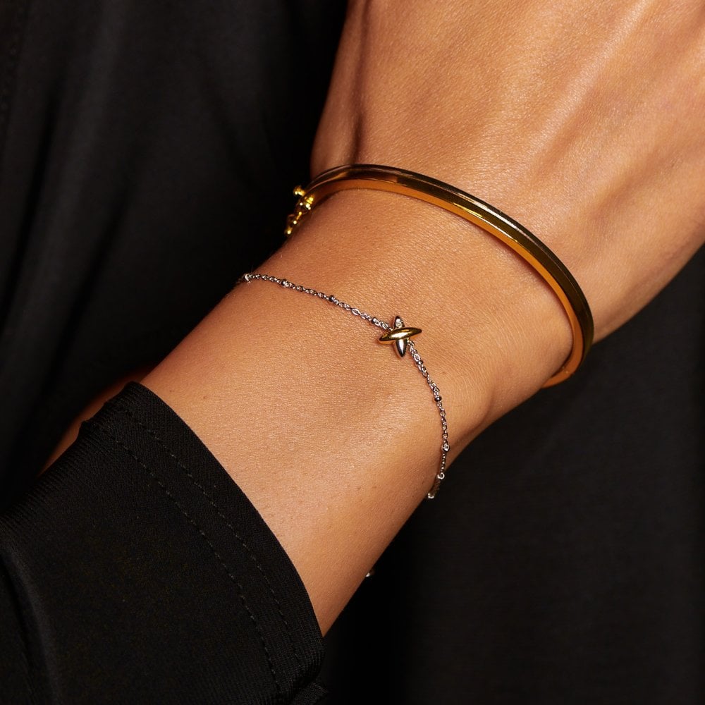 Hot Diamonds Coupled Two Tone Bracelet DL716 model