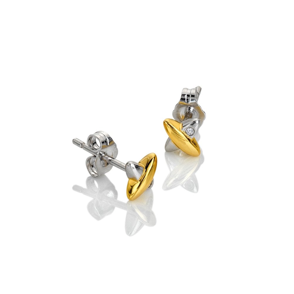 Hot Diamonds Coupled Two Tone Stud Earrings DE859 side