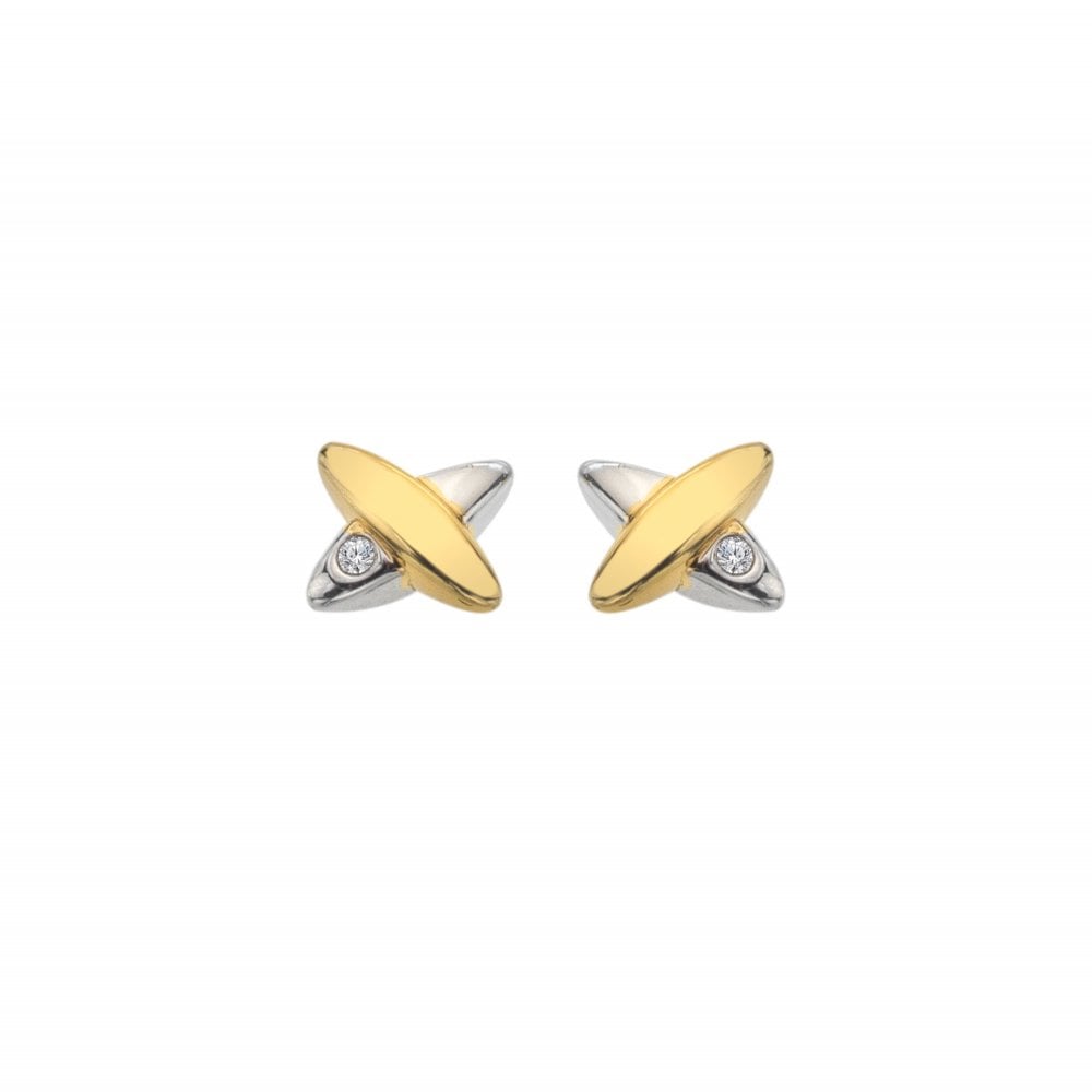 Hot Diamonds Coupled Two Tone Stud Earrings DE859