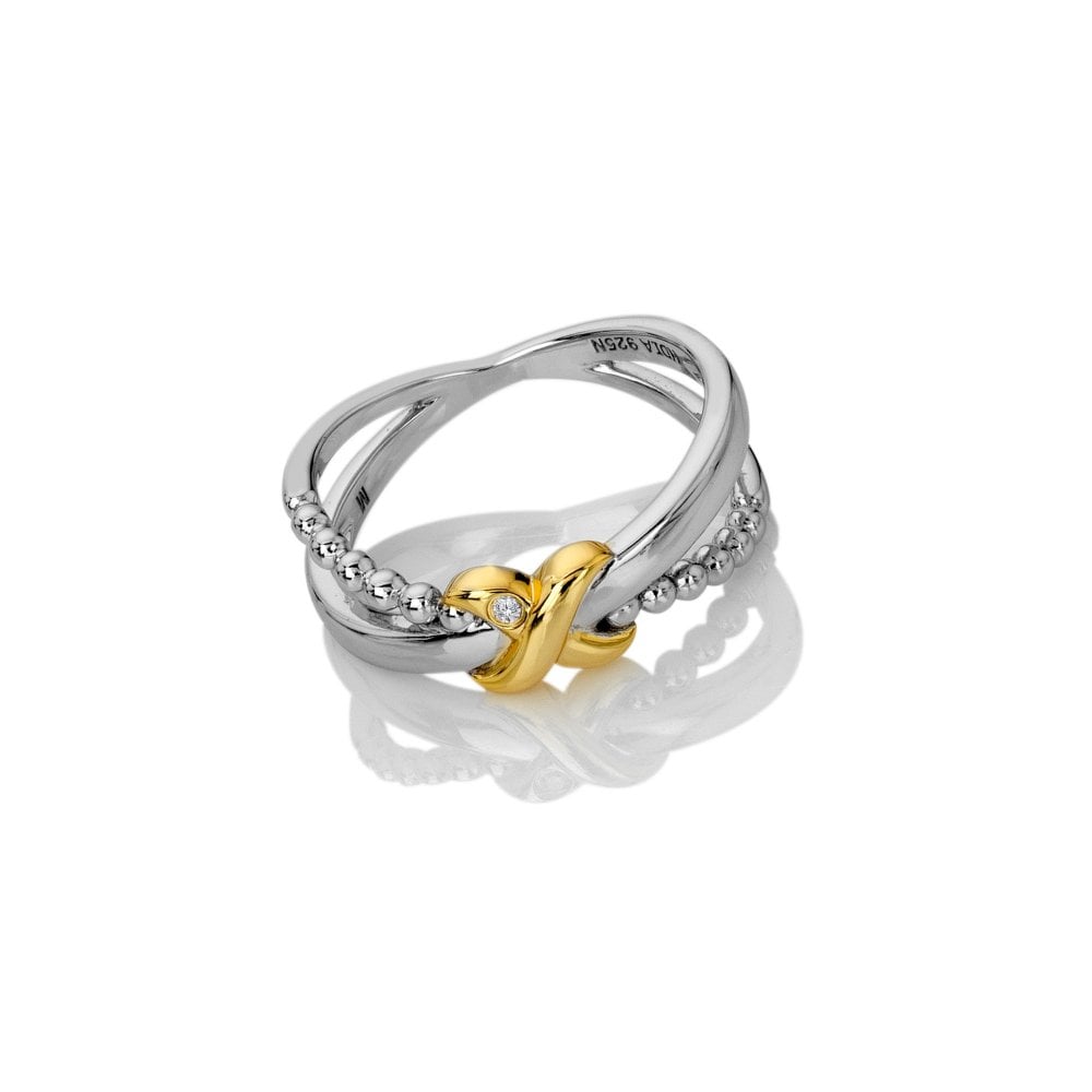 Hot Diamonds Coupled Two Tone Ring DR306/P
