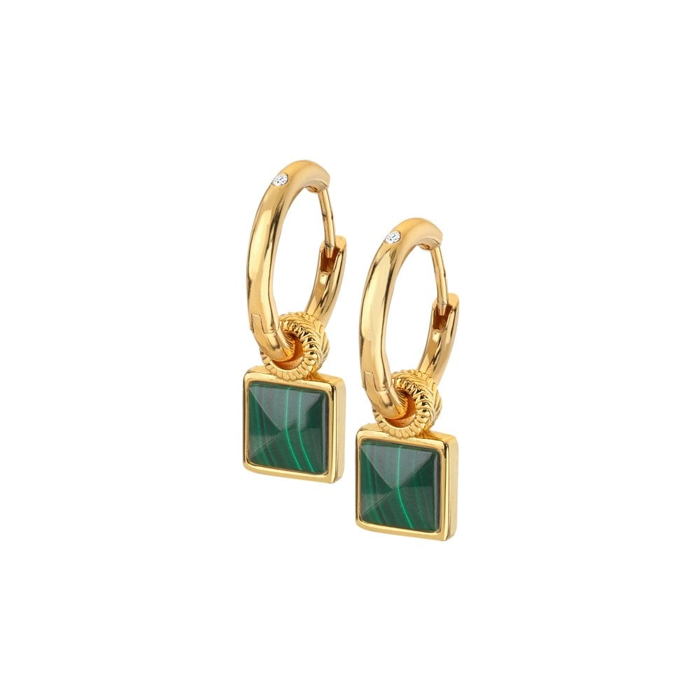 Hot Diamonds X Jac Jossa Revive Malachite Square Earrings DE713