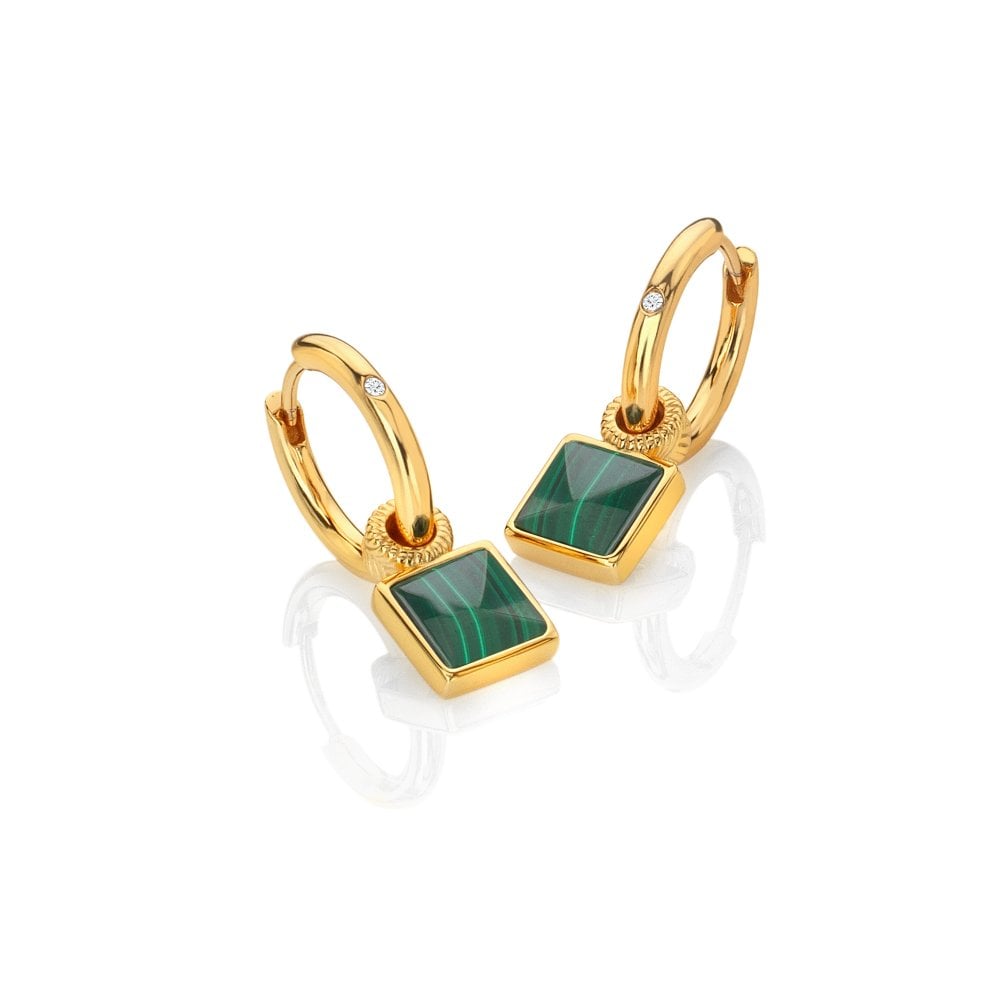 Hot Diamonds X Jac Jossa Revive Malachite Square Earrings DE713