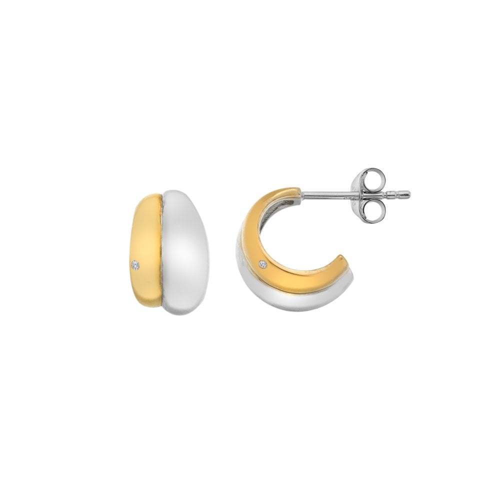 Hot Diamonds Droplet Two Tone Earrings DE872 side