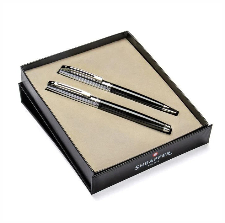 Sheaffer Series 300 Glossy Black Ballpoint Pen & Fountain Pen Set